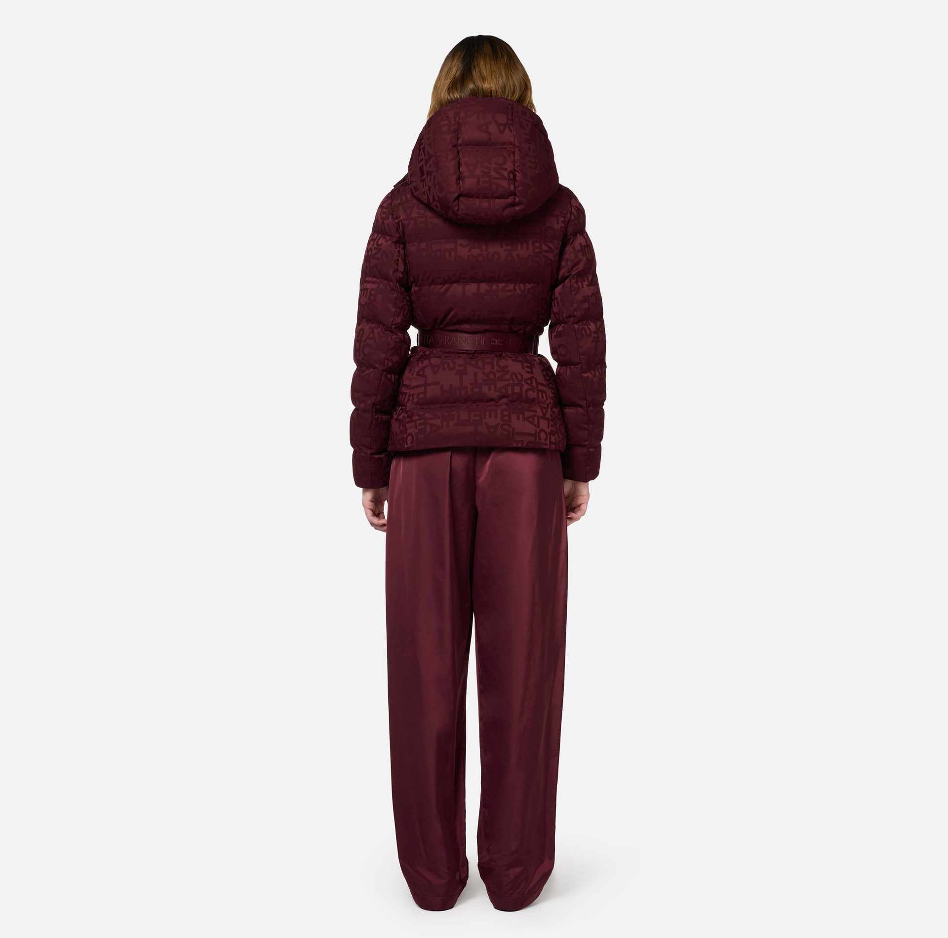 Anorak court en nylon jacquard lettres | Elisabetta Franchi® Outlet