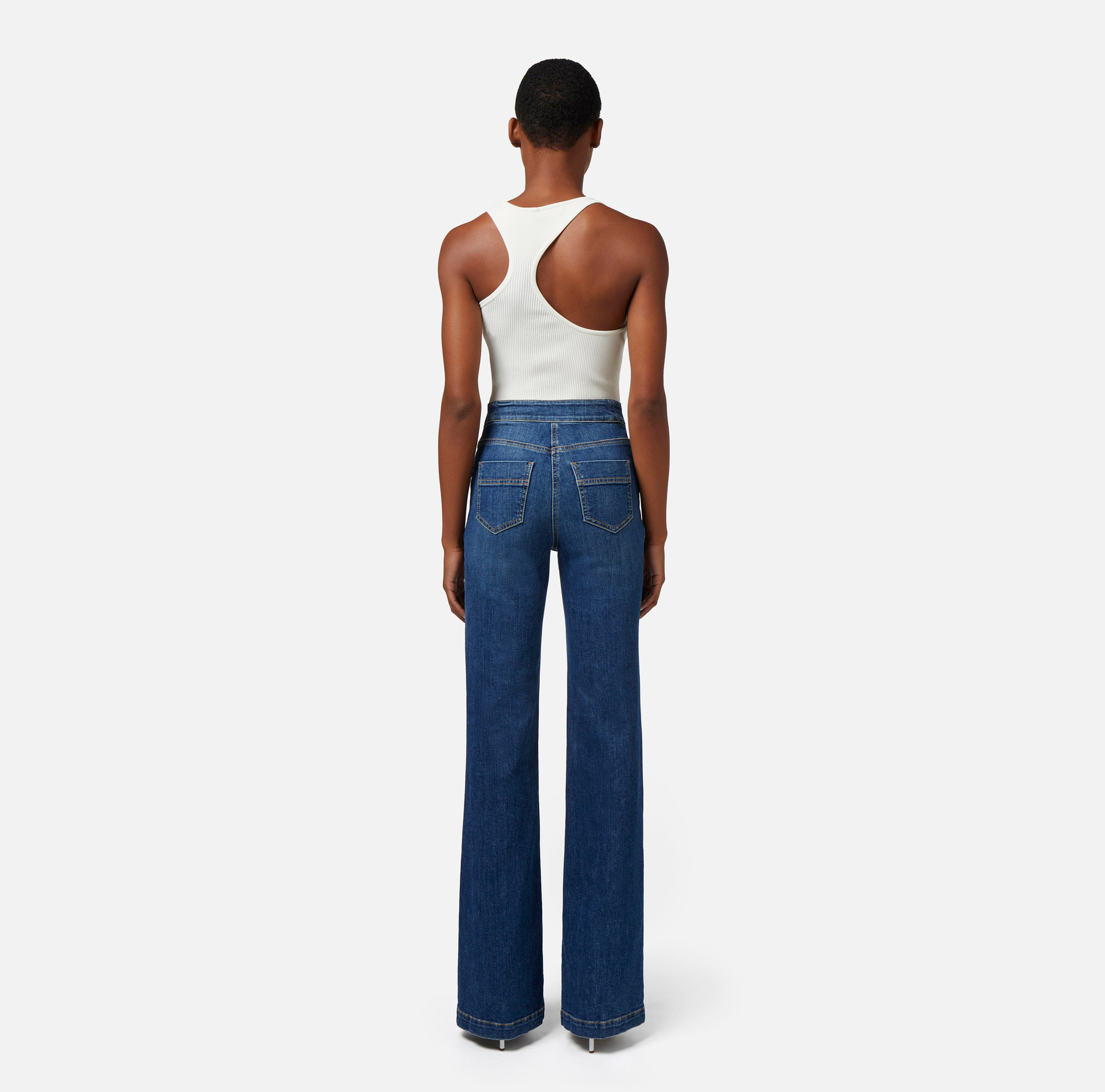 Button-up palazzo jeans - Elisabetta Franchi® Outlet
