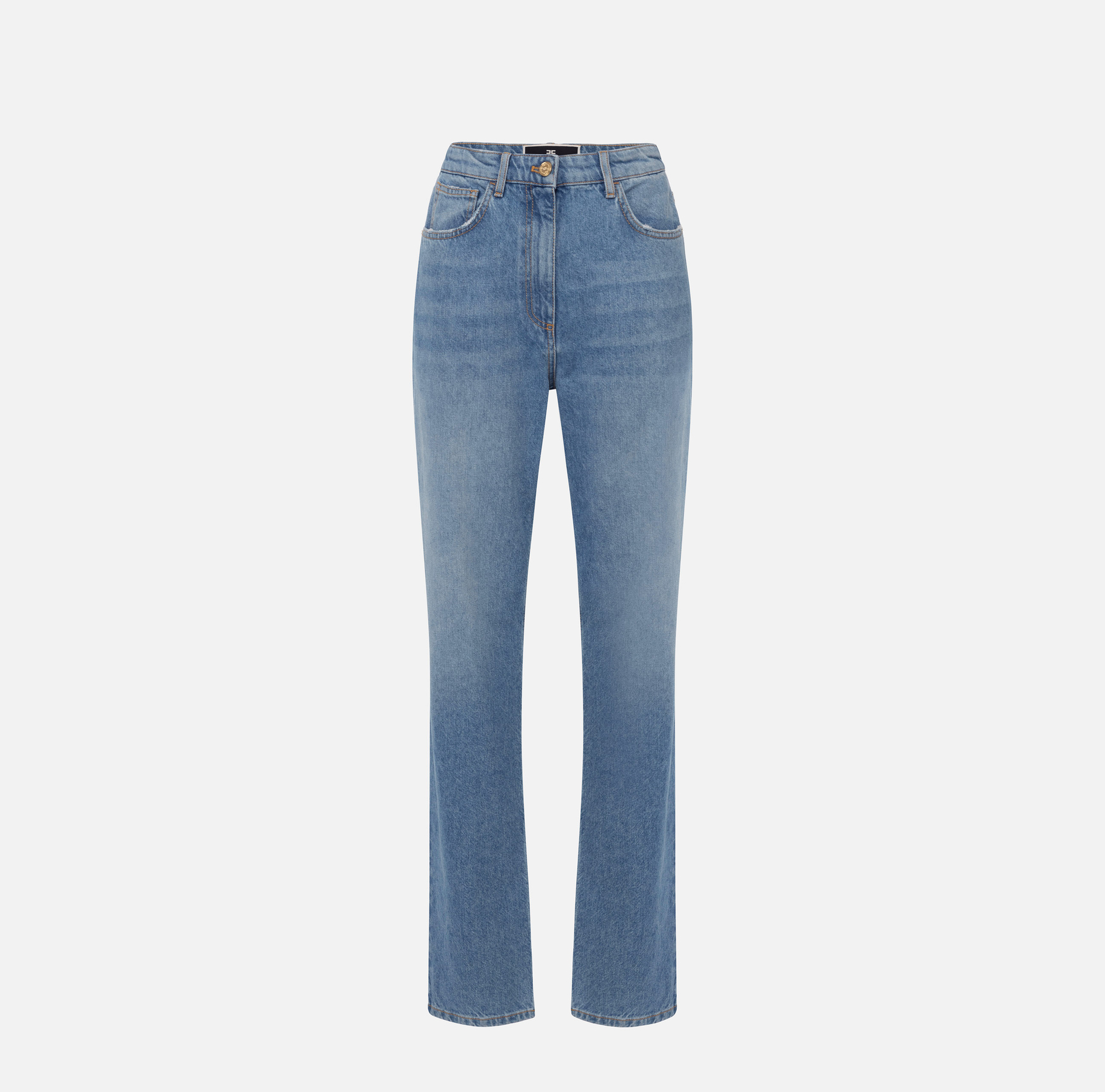 Jean avec broderie et jambe droite - Elisabetta Franchi® Outlet