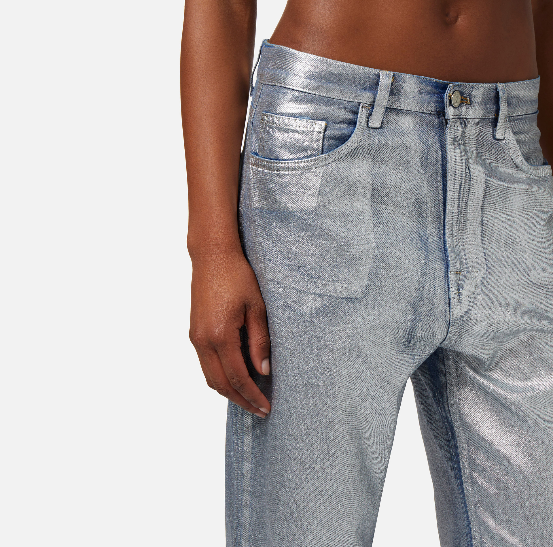 Laminated boyfriend jeans - Elisabetta Franchi® Outlet