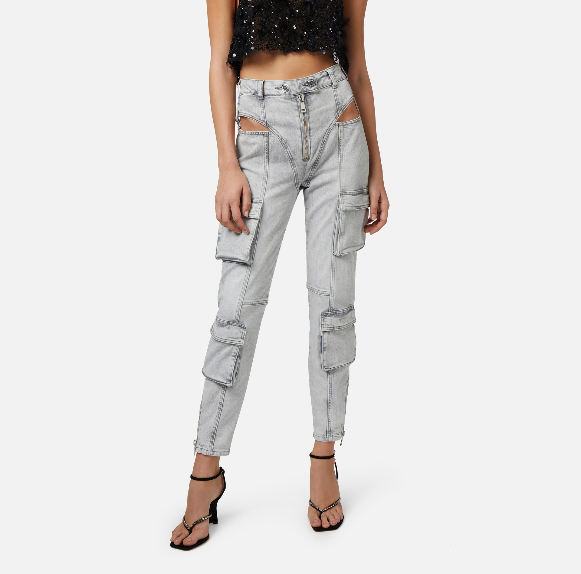 Jean skinny avec découpe - Elisabetta Franchi® Outlet