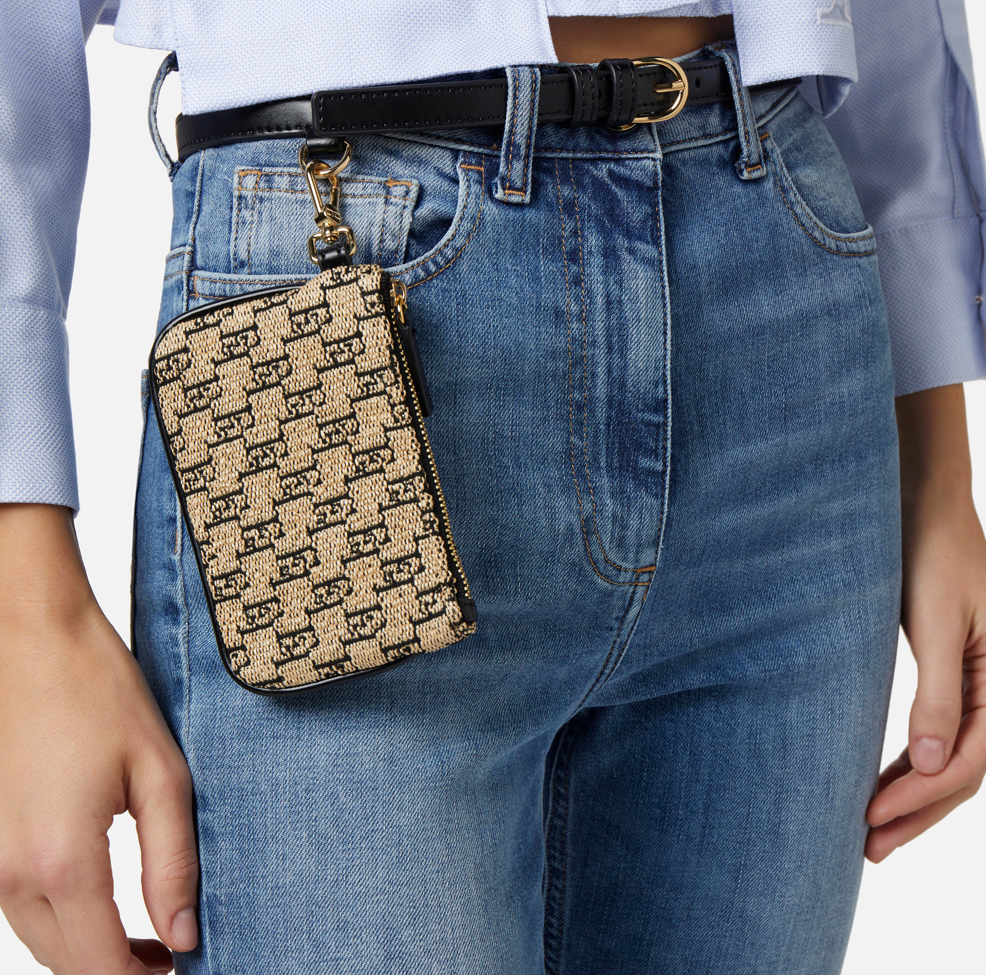 Boot-cut jeans with embroidery - Elisabetta Franchi® Outlet