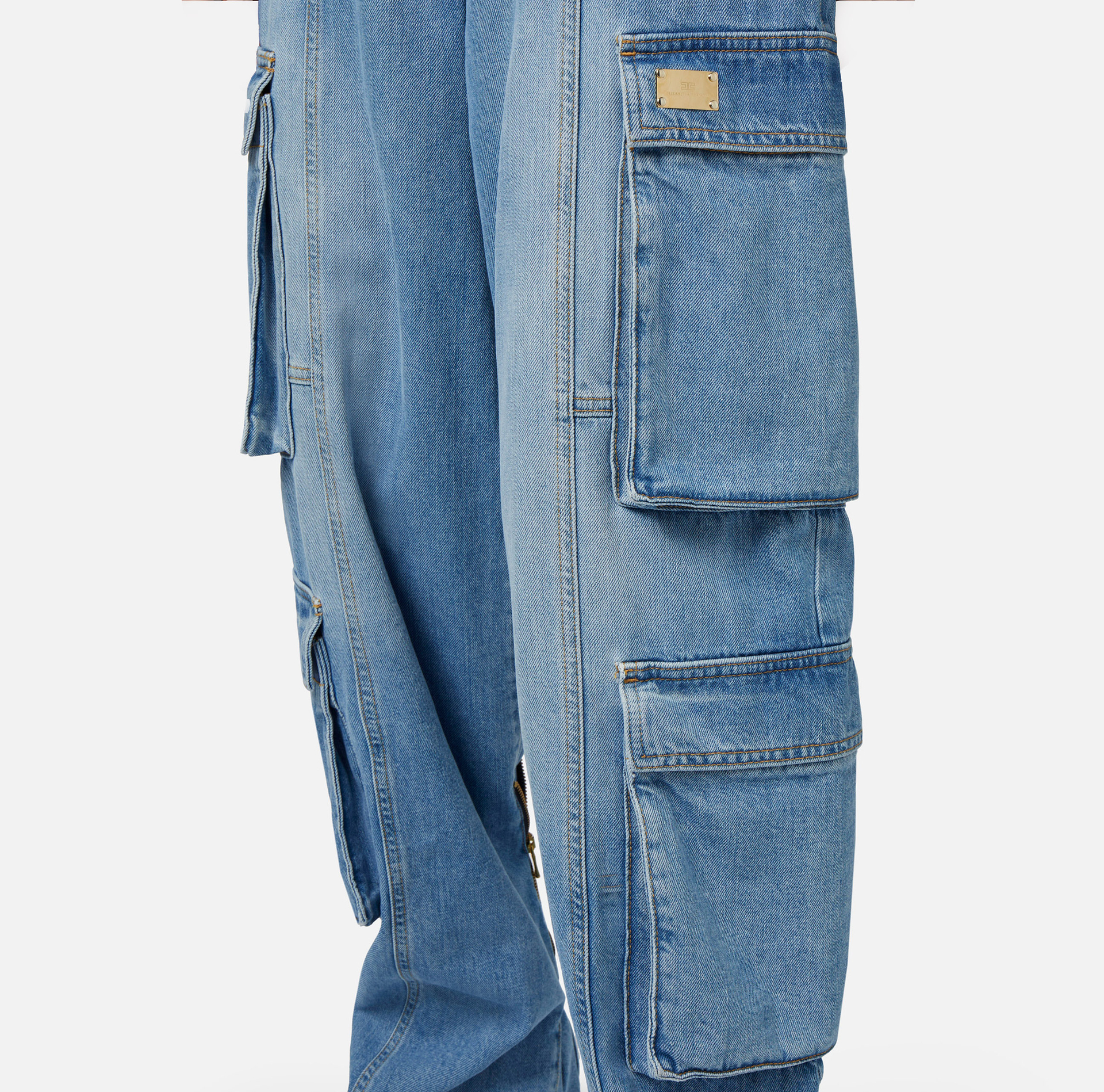 Jean cargo avec zip arrière - Elisabetta Franchi® Outlet