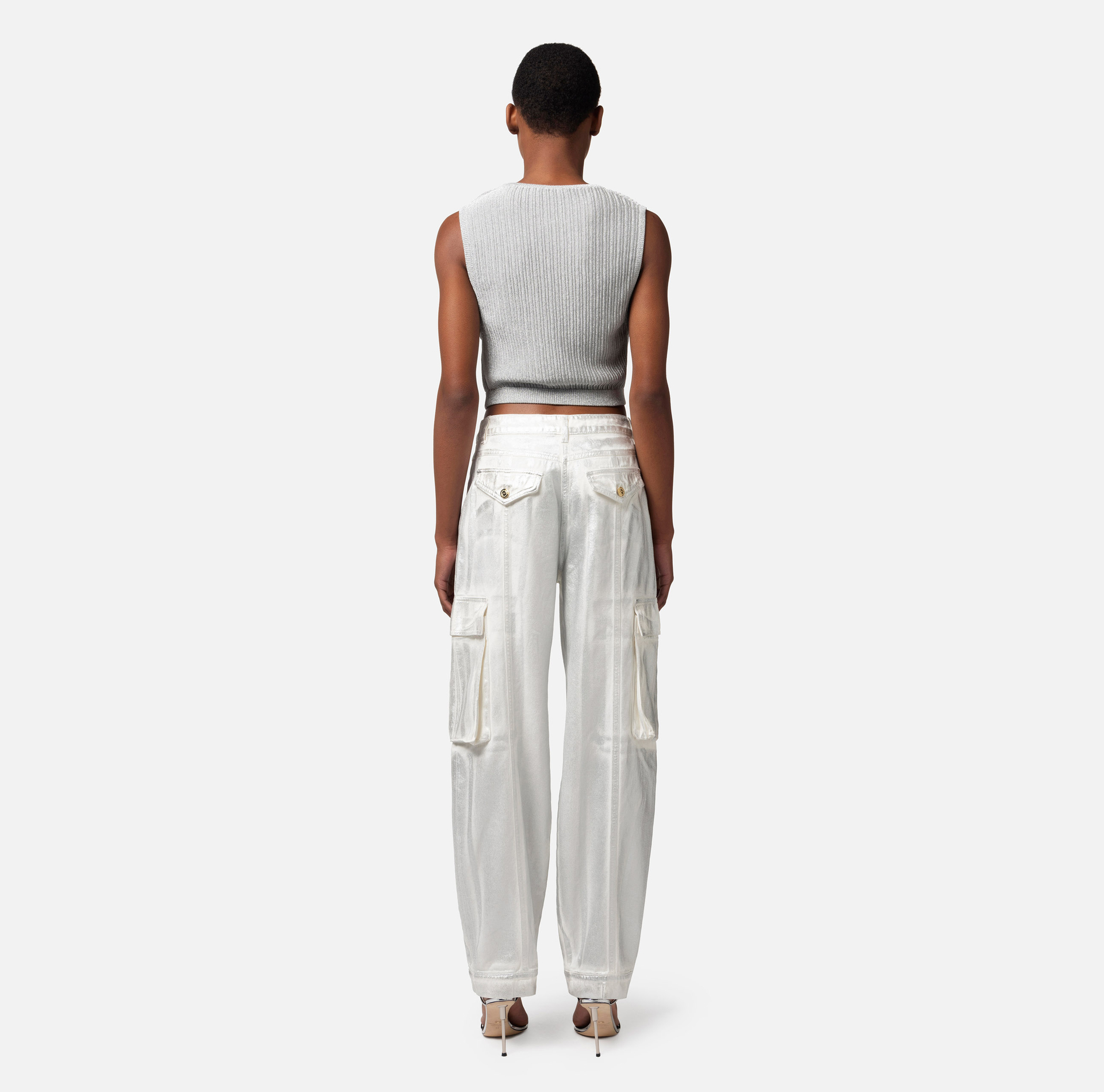 Laminated cargo jeans - Elisabetta Franchi® Outlet