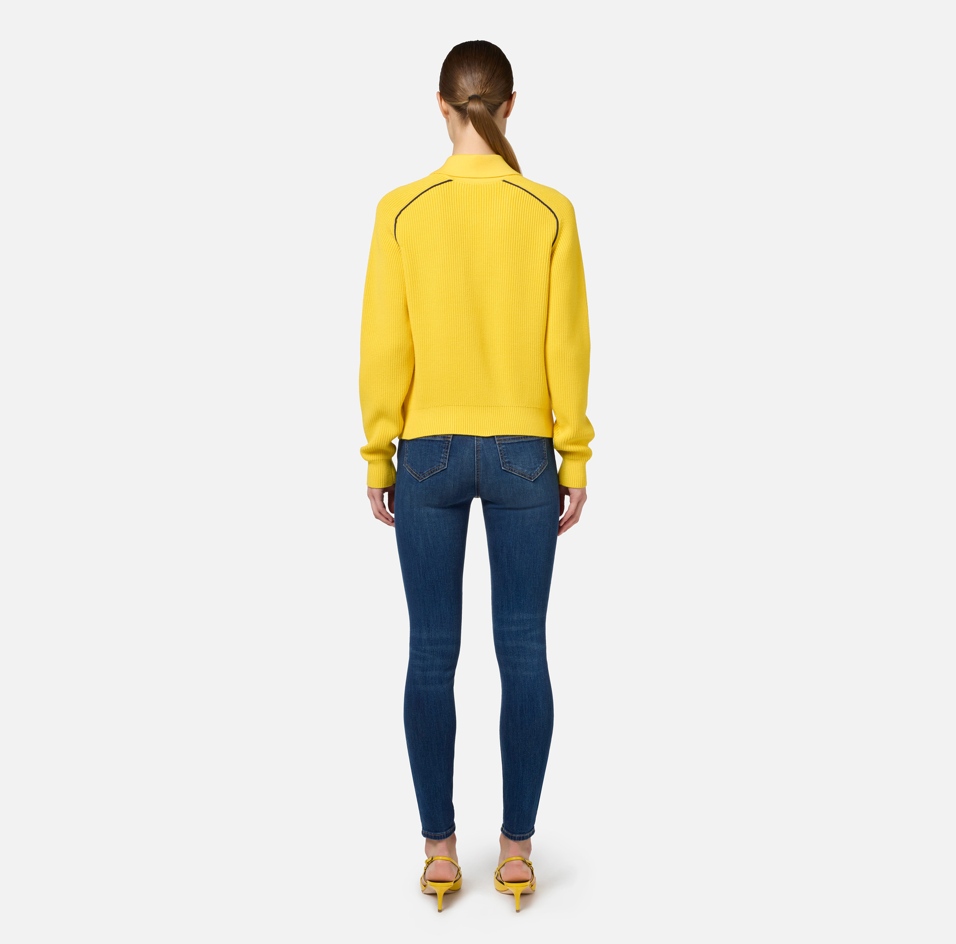Pantalón denim pitillo de algodón elástico - Elisabetta Franchi® Outlet