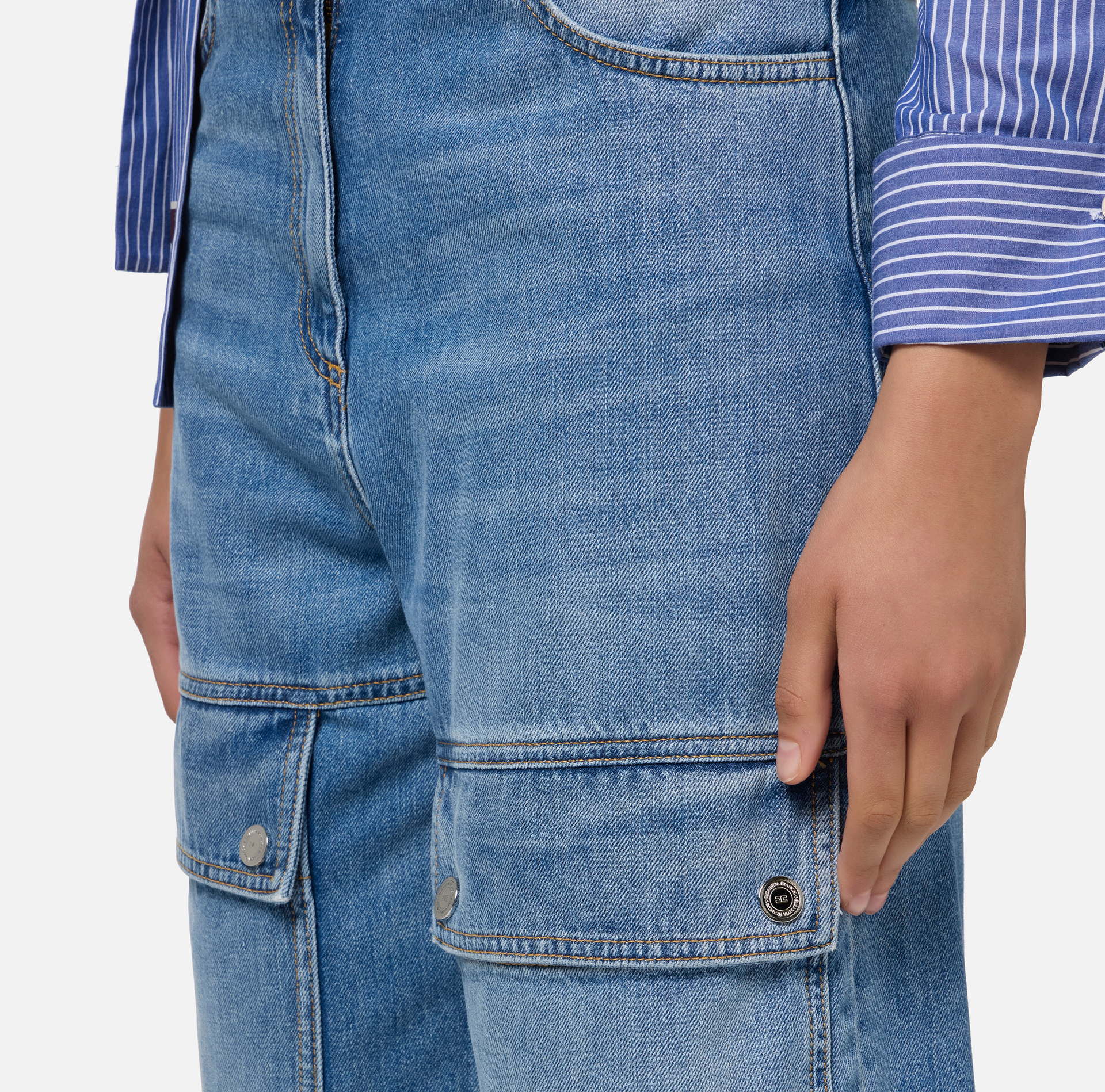 Jean cargo en coton - Elisabetta Franchi® Outlet