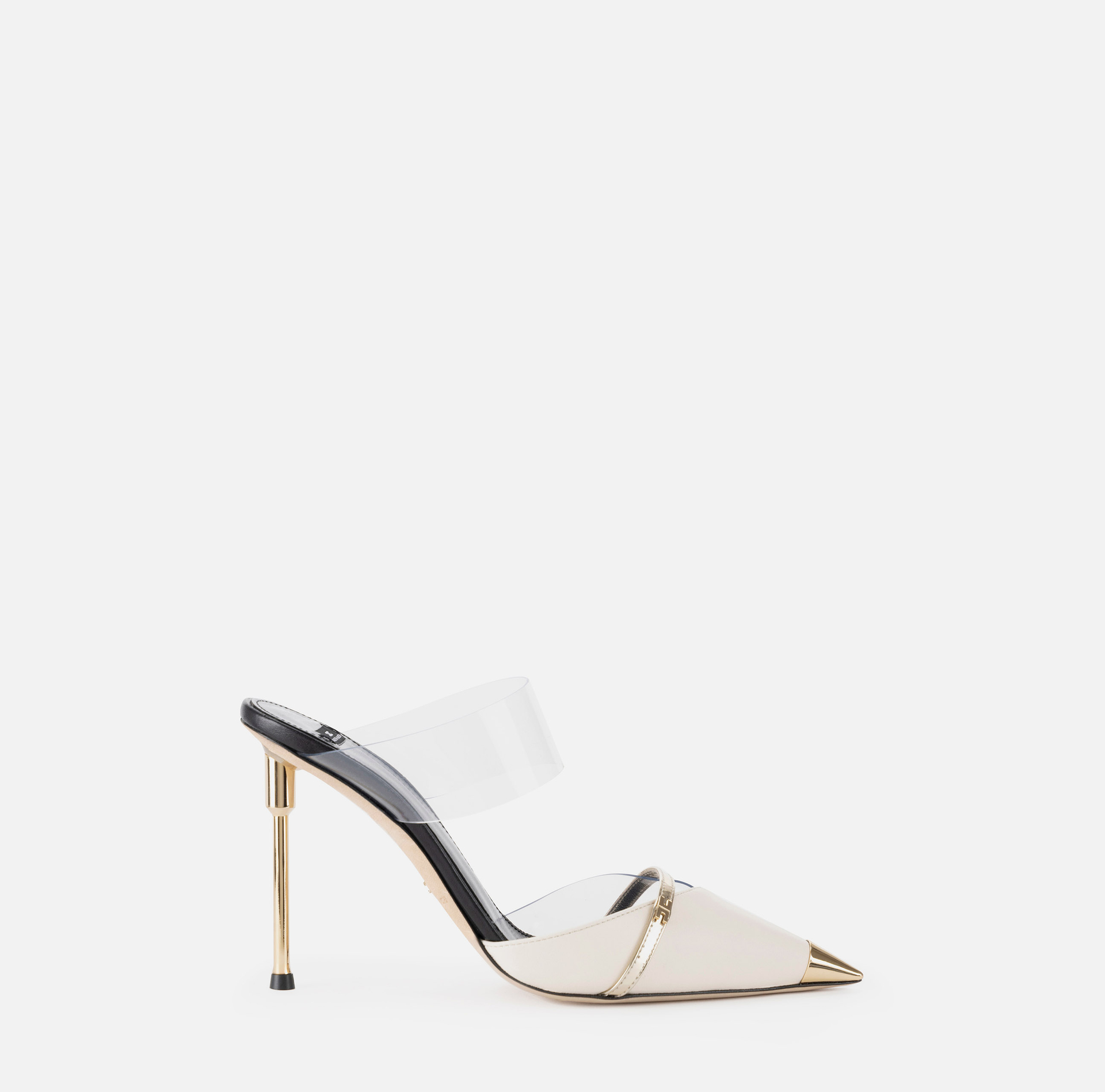 Leather and PVC sabot shoes | Elisabetta Franchi® Outlet