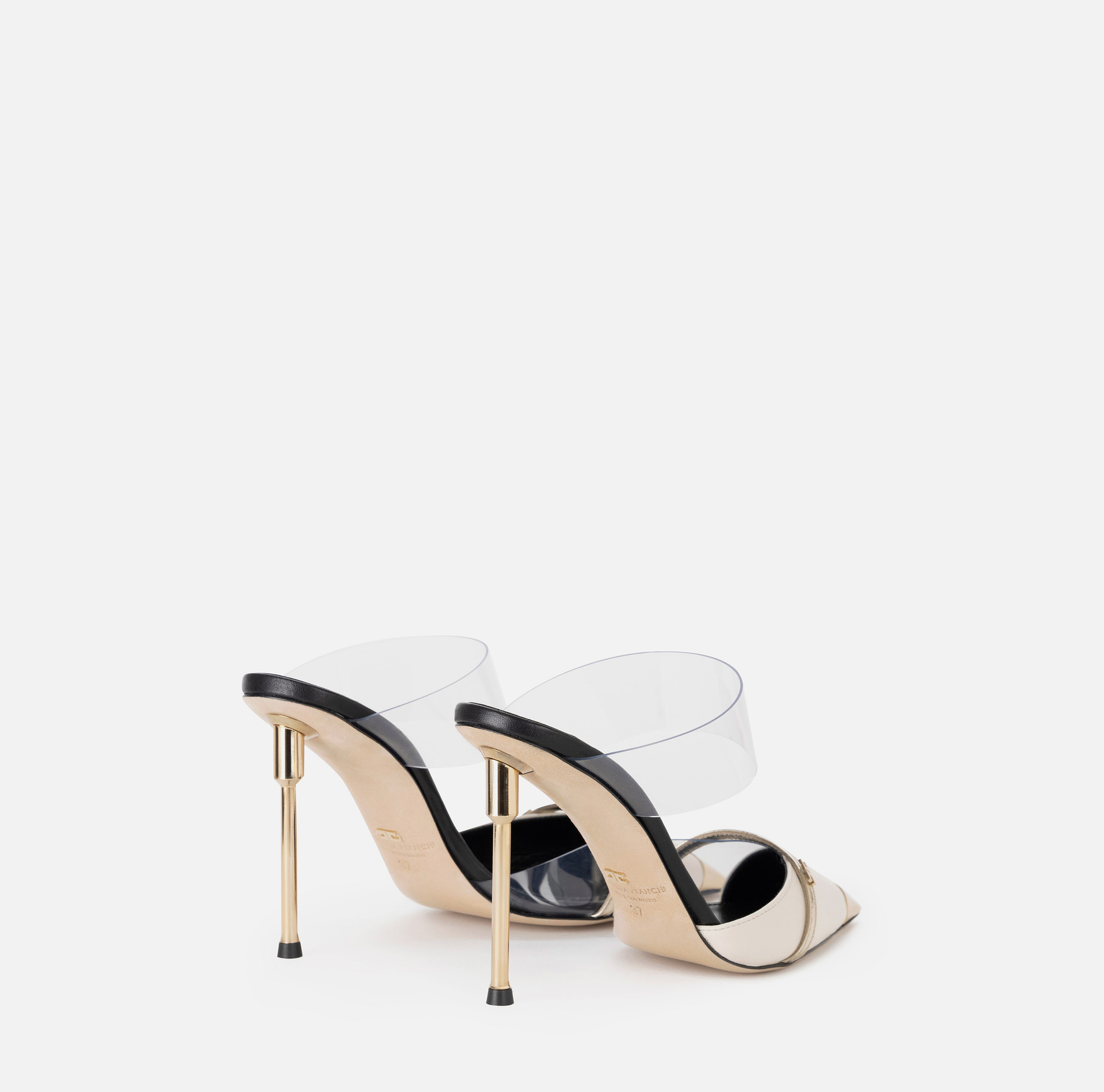 Leather and PVC sabot shoes | Elisabetta Franchi® Outlet