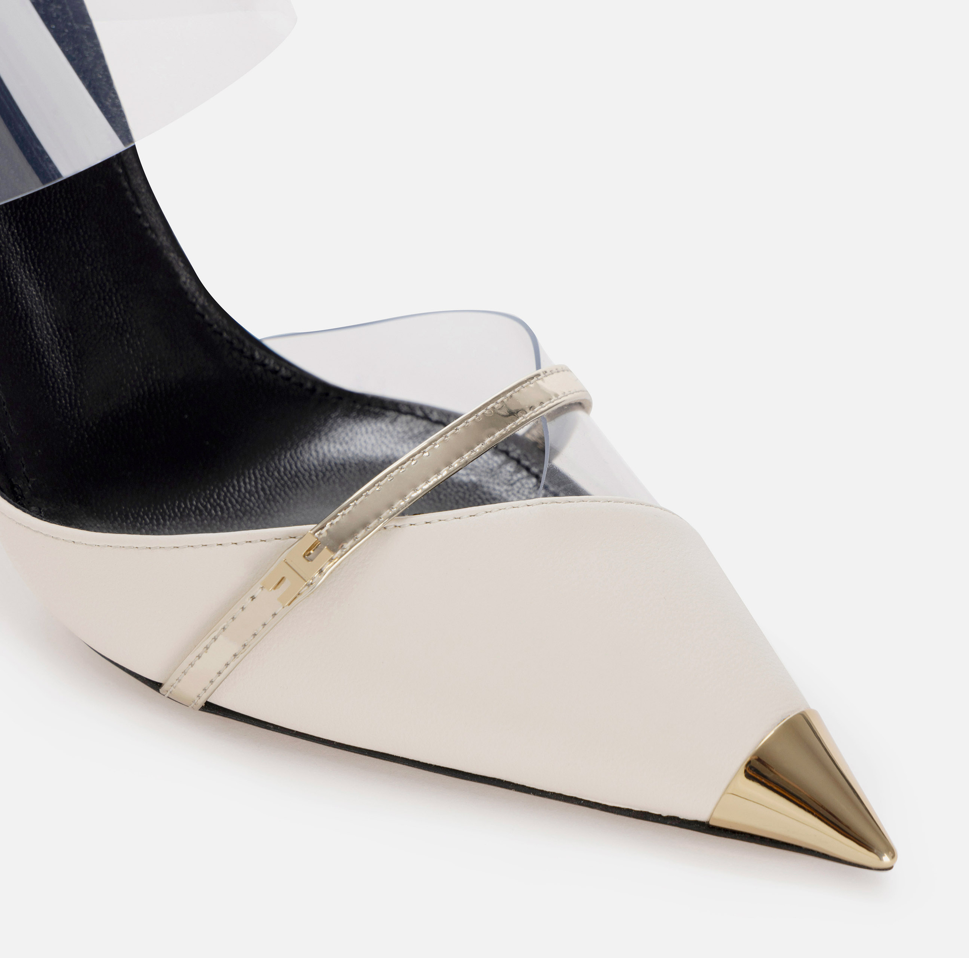 Leather and PVC sabot shoes | Elisabetta Franchi® Outlet