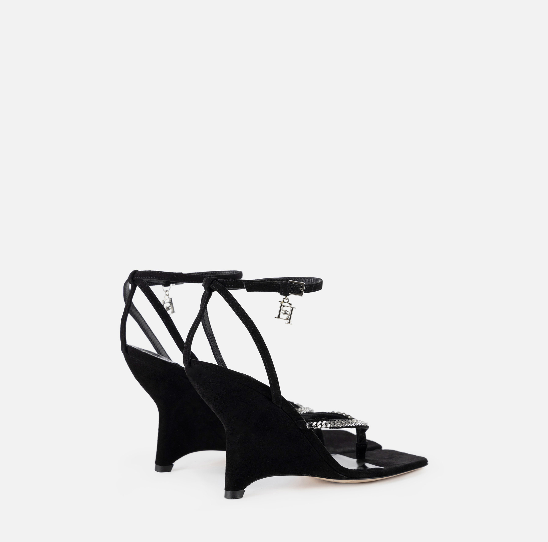 Suede sandals with wedge - Elisabetta Franchi® Outlet