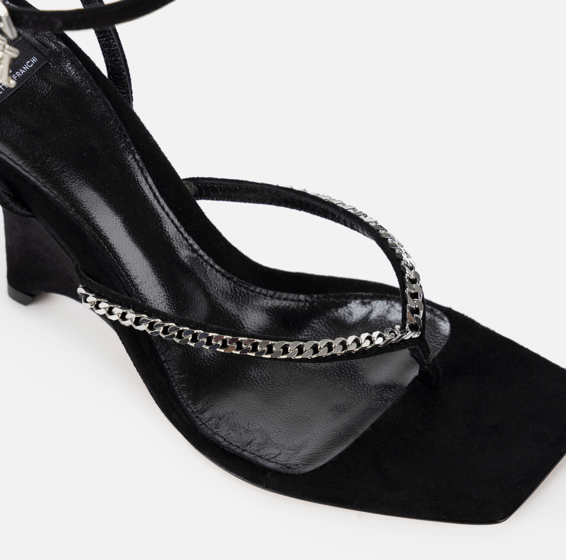 Suede sandals with wedge - Elisabetta Franchi® Outlet
