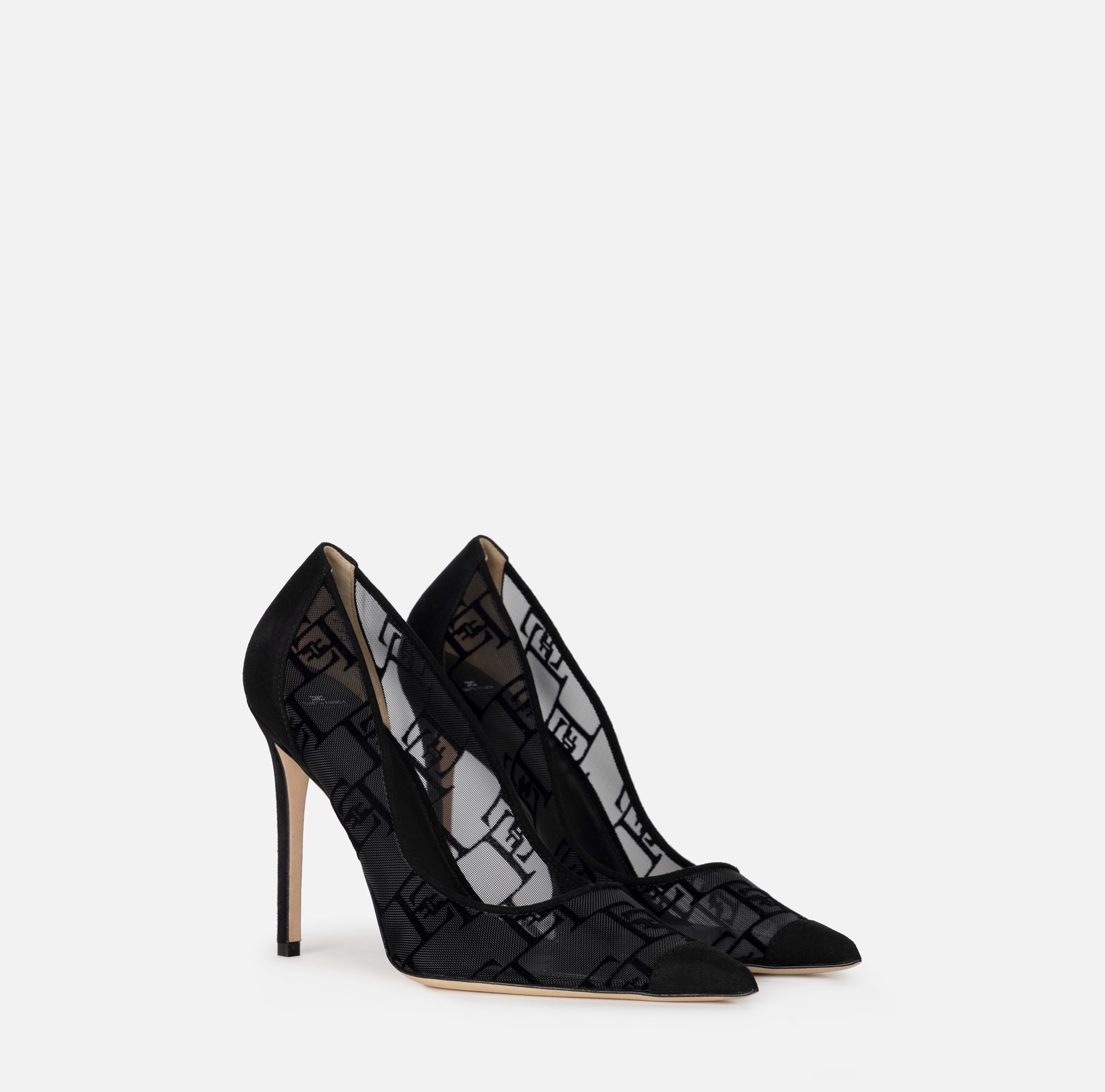Décolleté in camoscio e flock - Elisabetta Franchi® Outlet