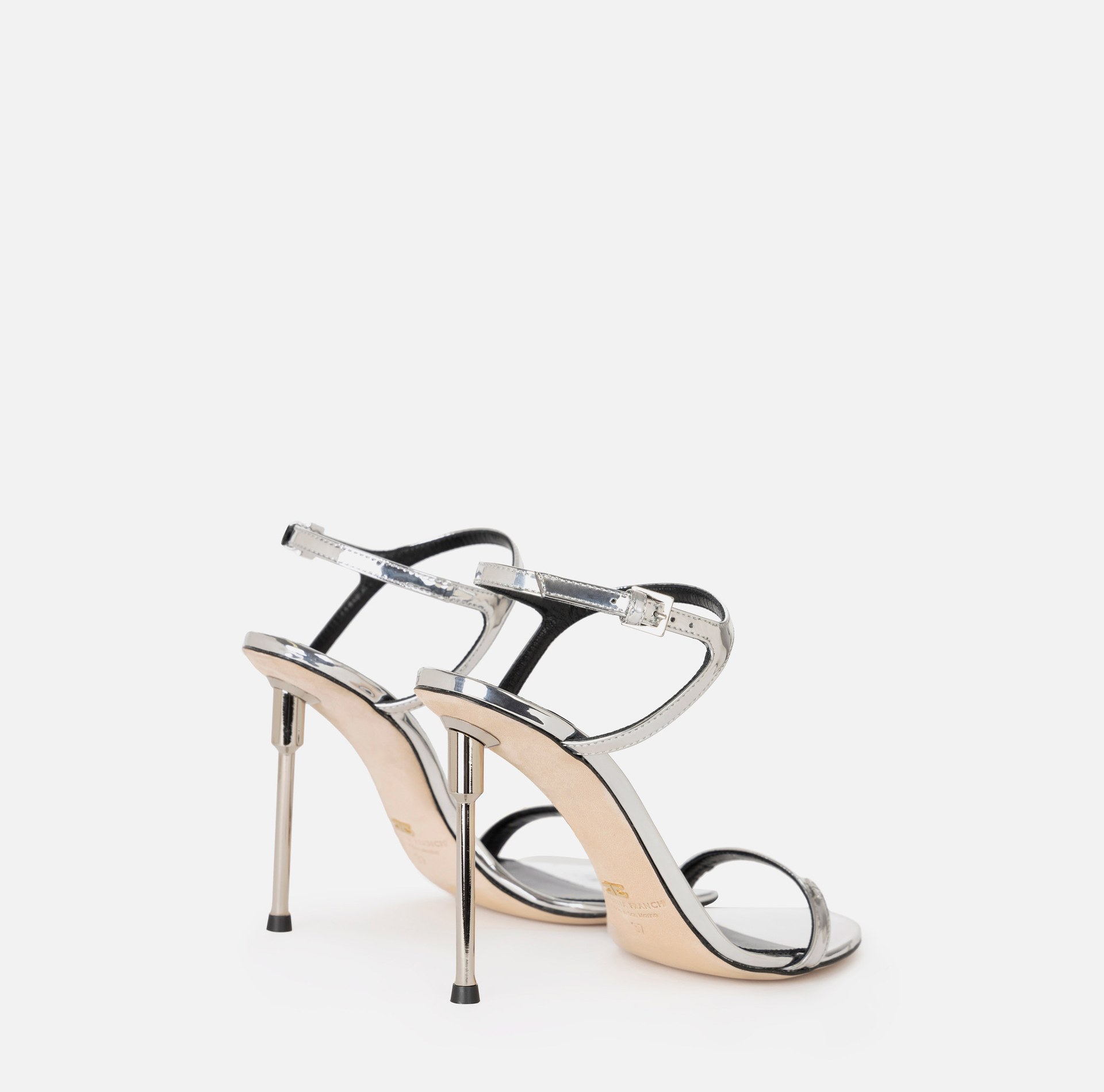 Sandales en cuir métallisé - Elisabetta Franchi® Outlet