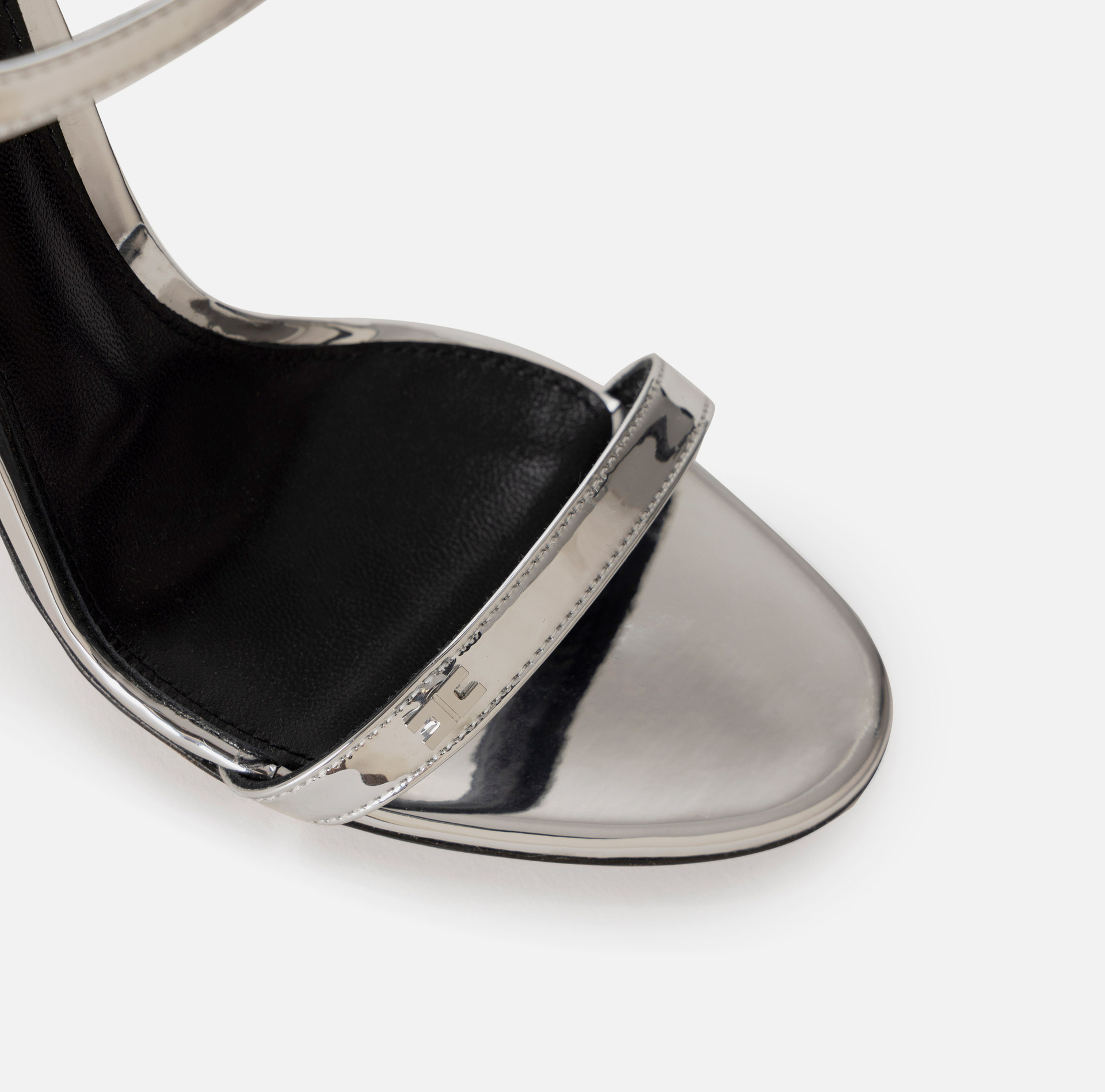 Sandales en cuir métallisé - Elisabetta Franchi® Outlet