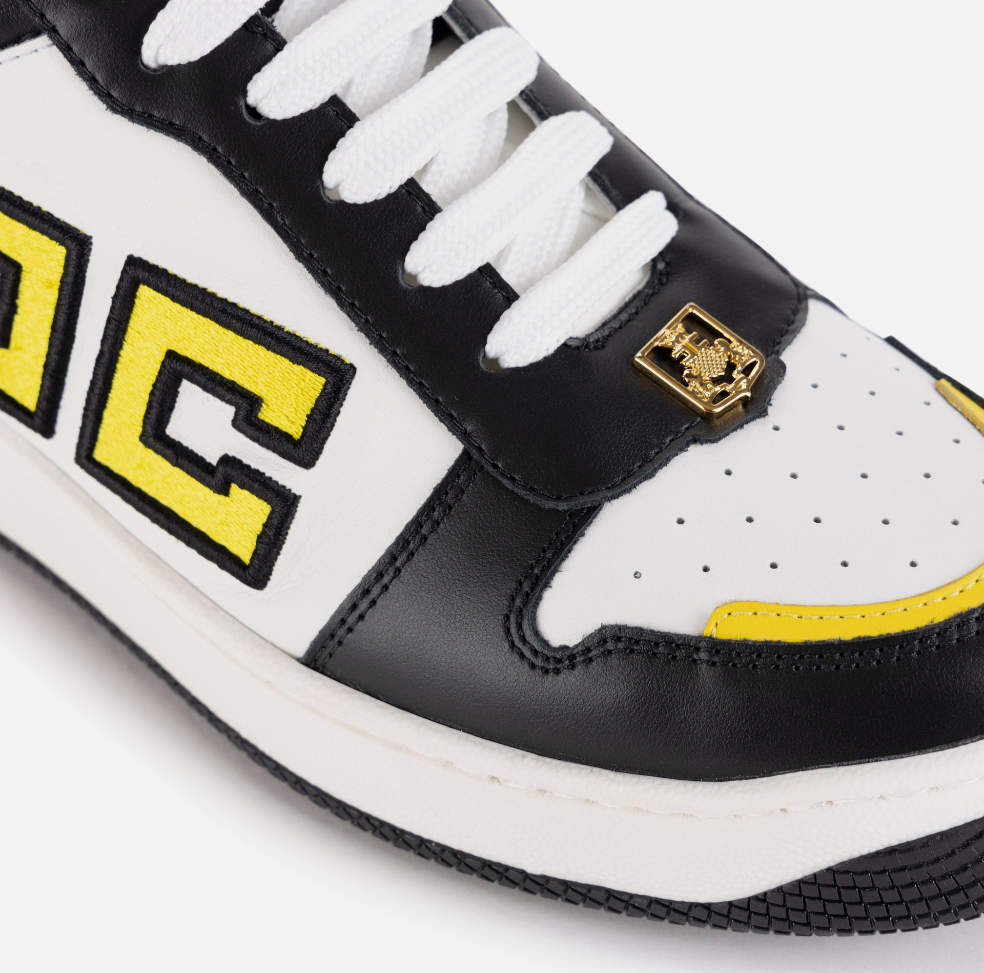 Sneakers in pelle logo bicolor - Elisabetta Franchi® Outlet