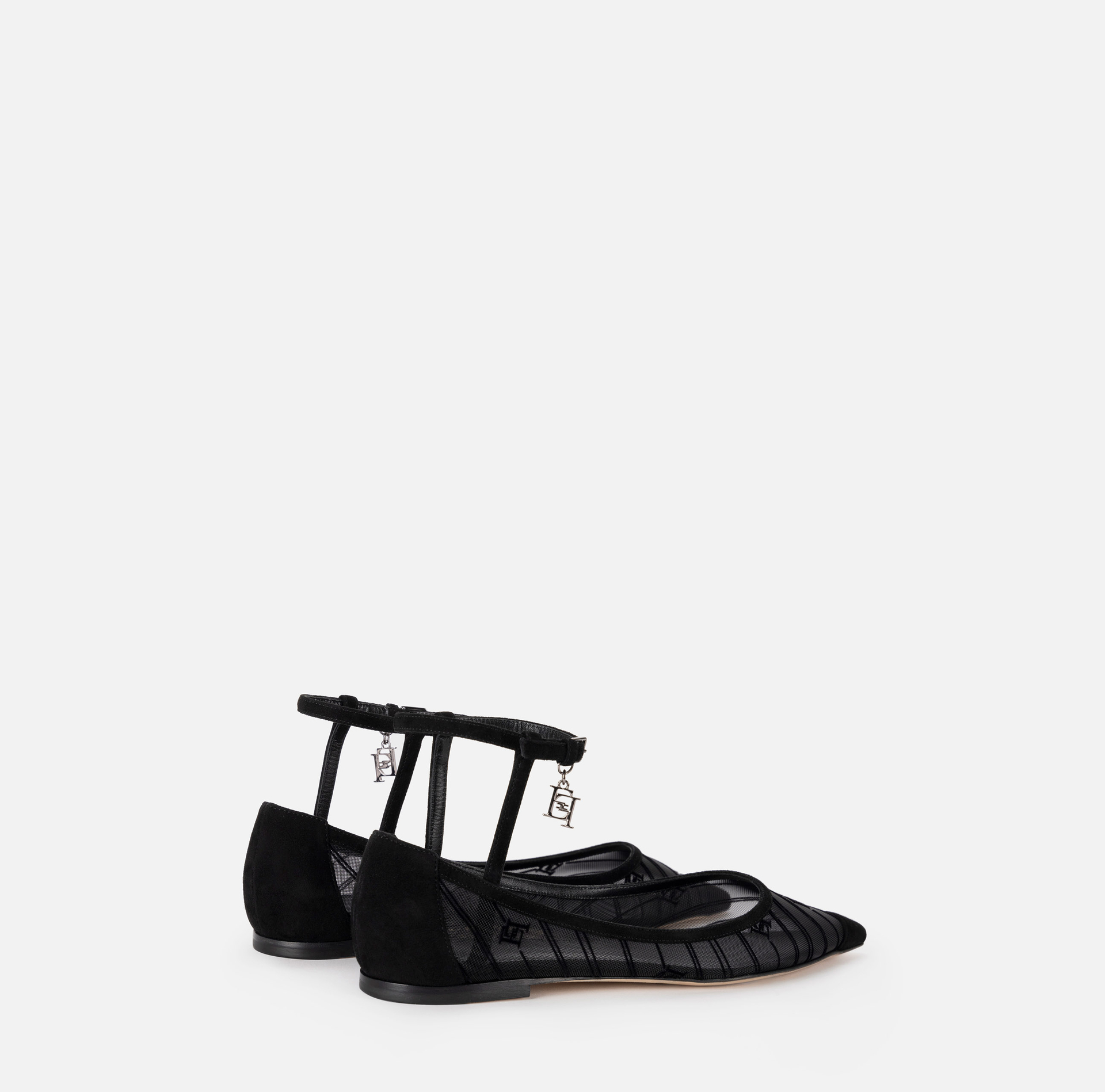 Flocked mesh flats - Elisabetta Franchi® Outlet