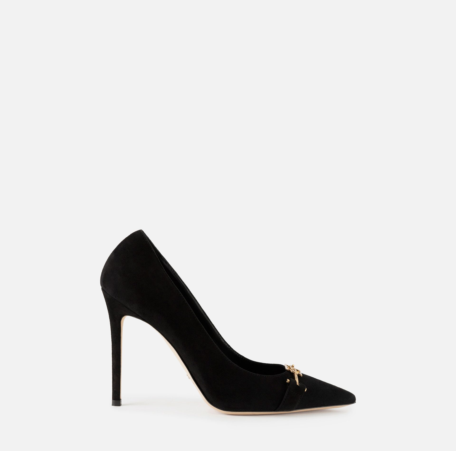 Décolleté in camoscio con morsetto - Elisabetta Franchi® Outlet