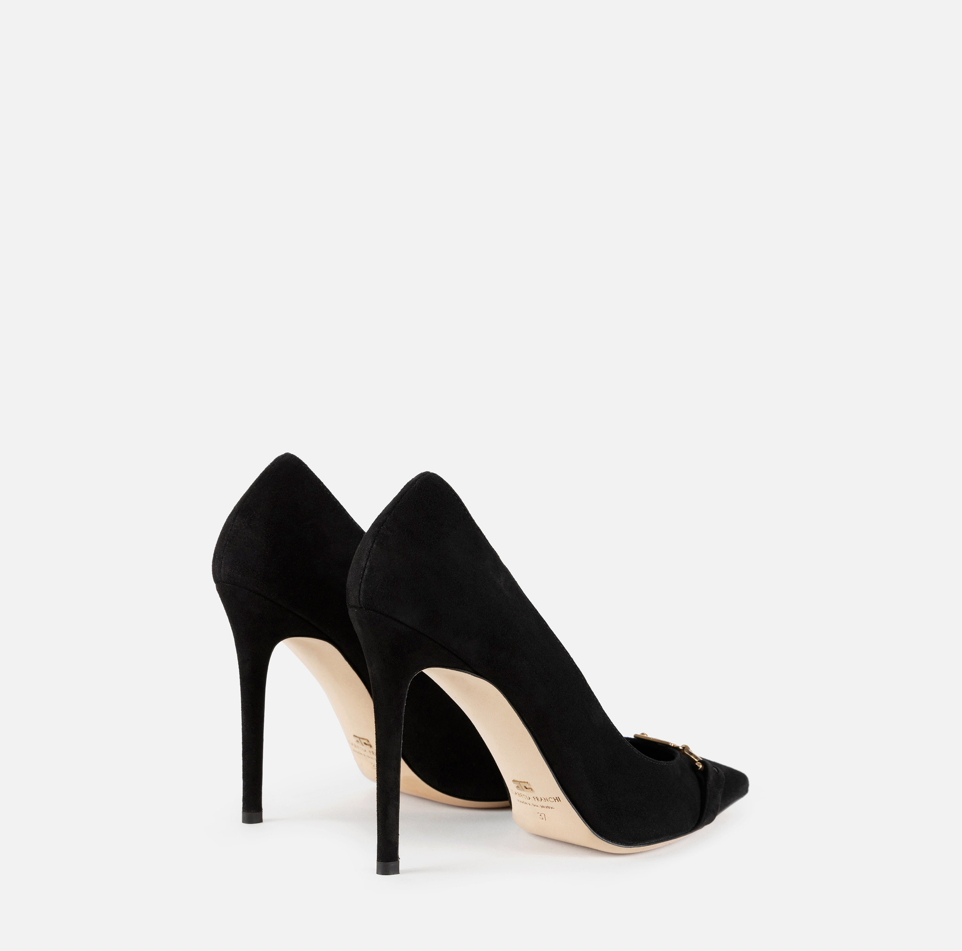 Décolleté in camoscio con morsetto - Elisabetta Franchi® Outlet