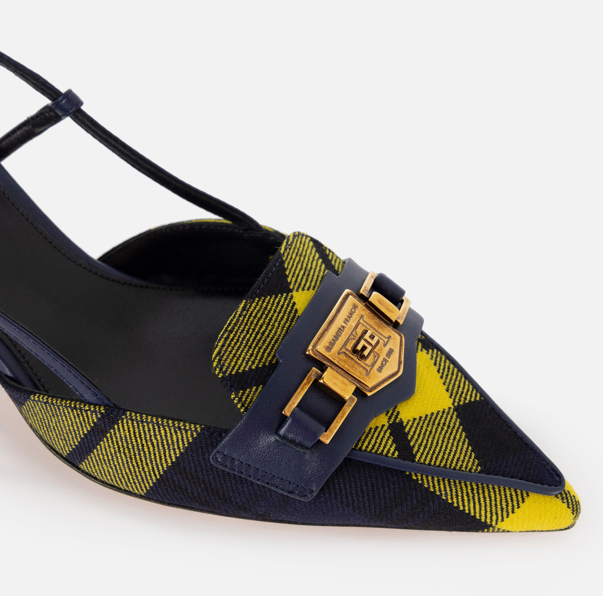 Escarpins slingback en tartan | Elisabetta Franchi® Outlet