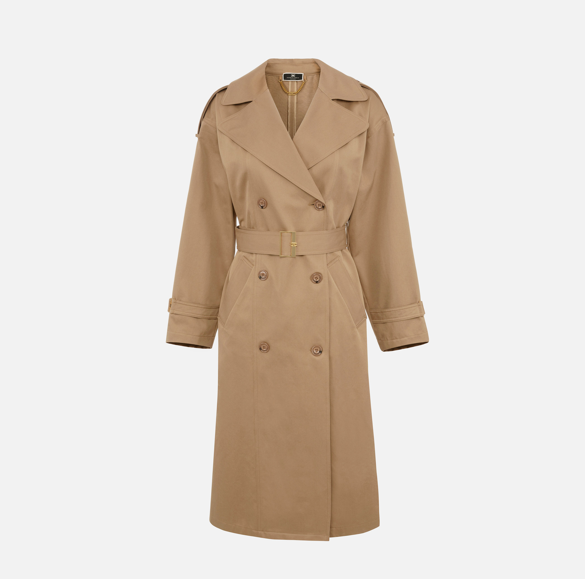 Trench over en coton - Elisabetta Franchi® Outlet