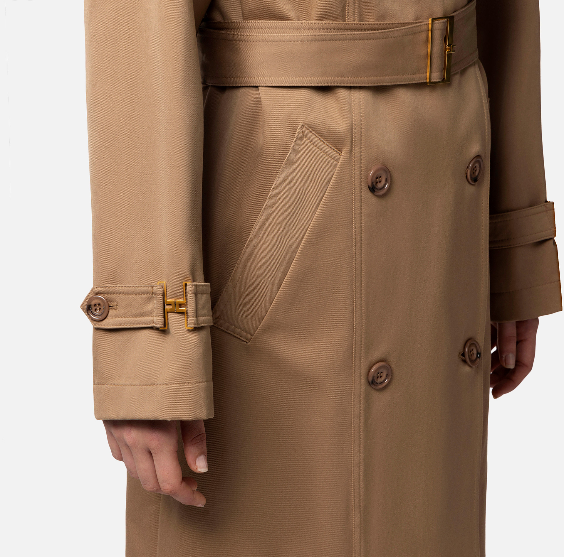 Trench over en coton - Elisabetta Franchi® Outlet
