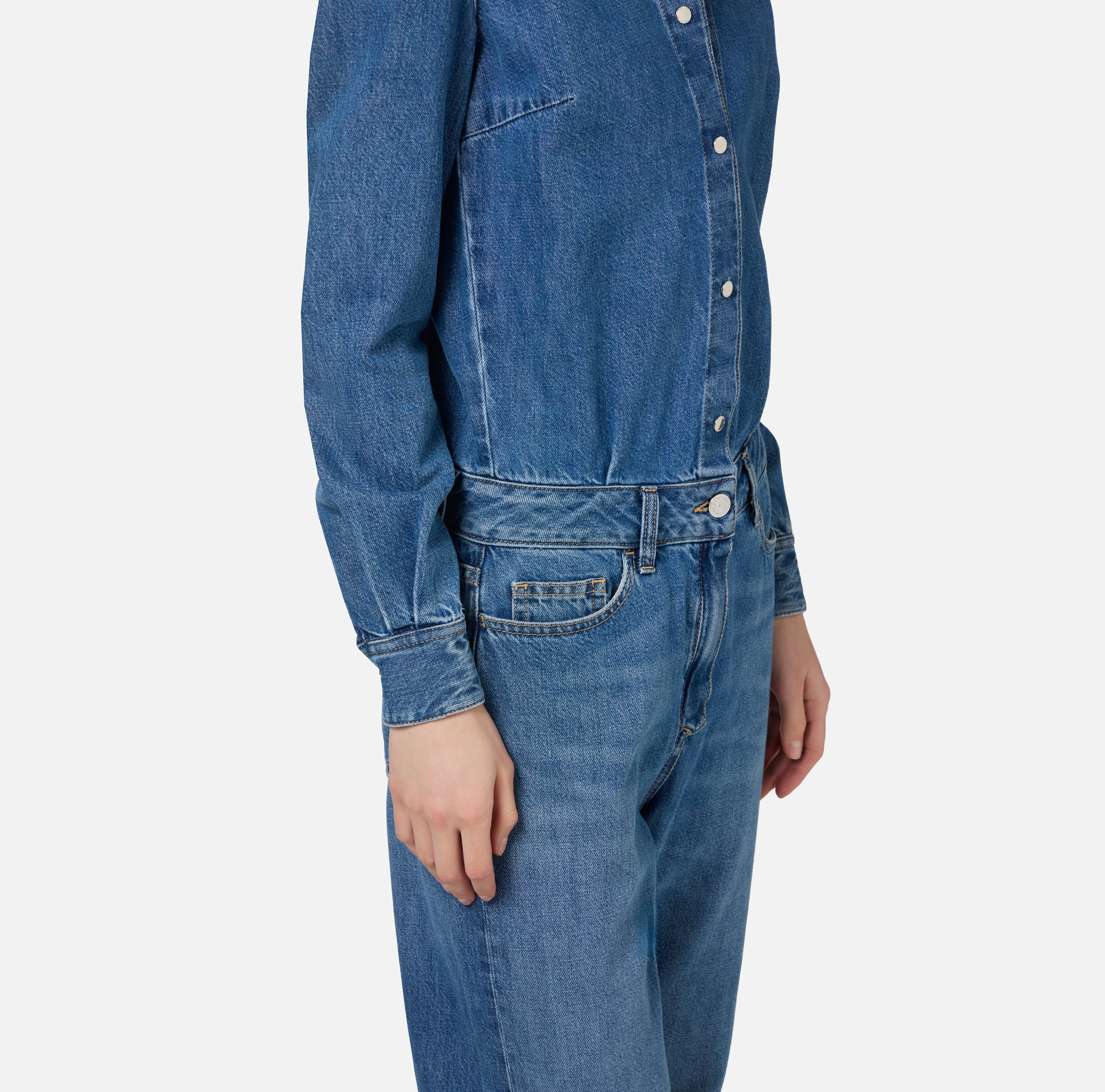 Combinaison en denim avec chemise - Elisabetta Franchi® Outlet