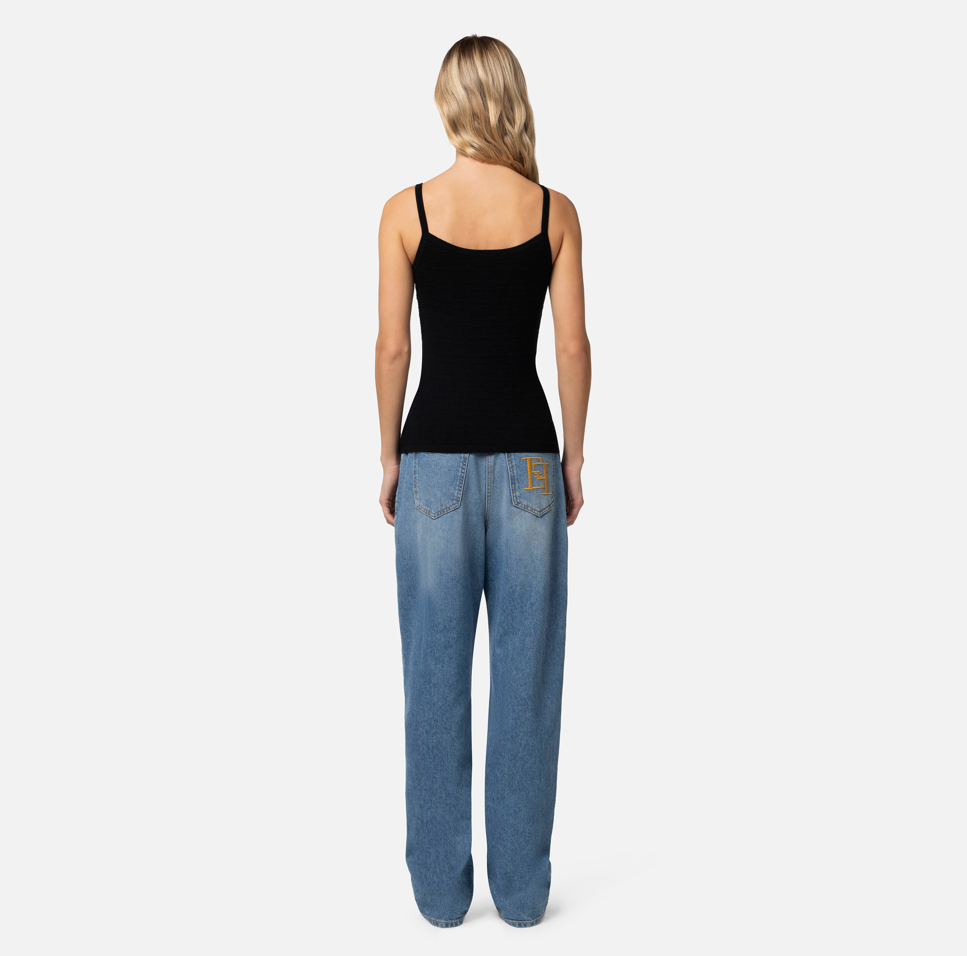 Openwork knit viscose top - Elisabetta Franchi® Outlet