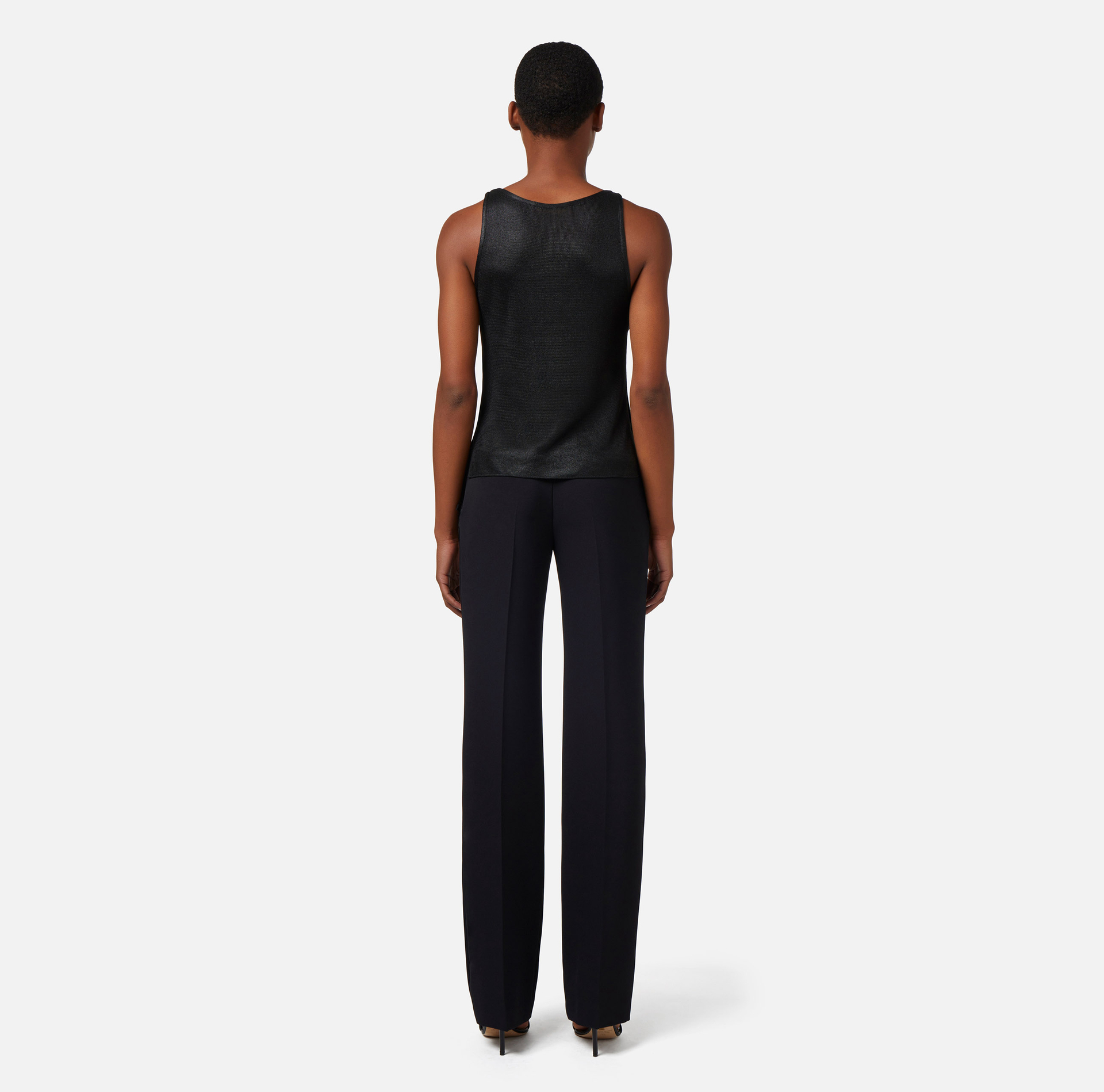 Top in laminated viscose fabric with charms - Elisabetta Franchi® Outlet