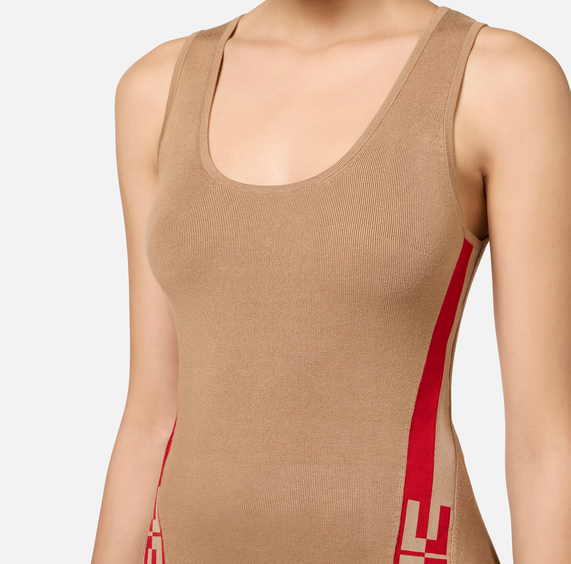 Top de viscosa con bandas de logotipo - Elisabetta Franchi® Outlet