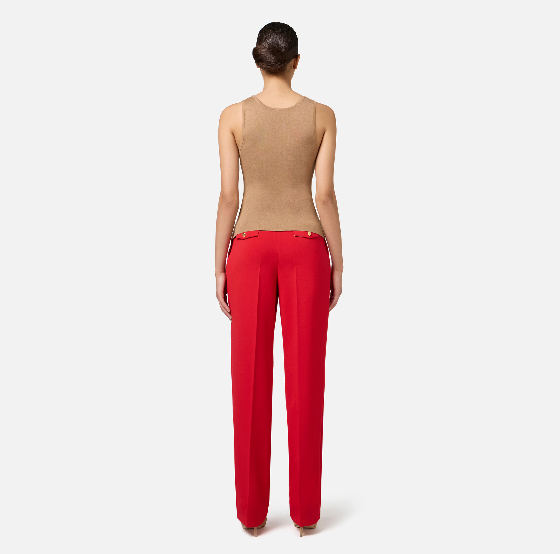 Top de viscosa con bandas de logotipo - Elisabetta Franchi® Outlet