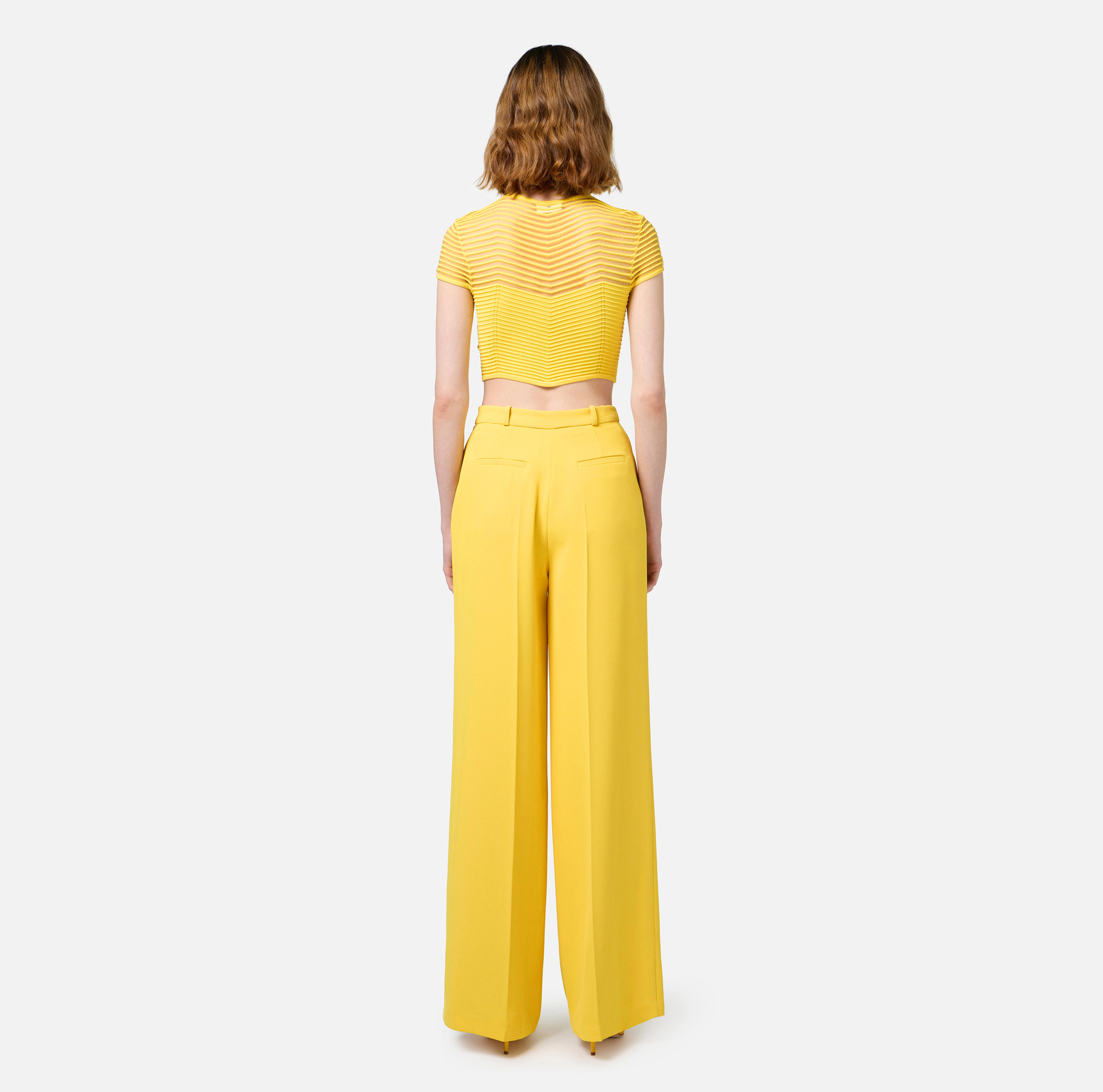 Top cropped in viscosa motivo chevron - Elisabetta Franchi® Outlet