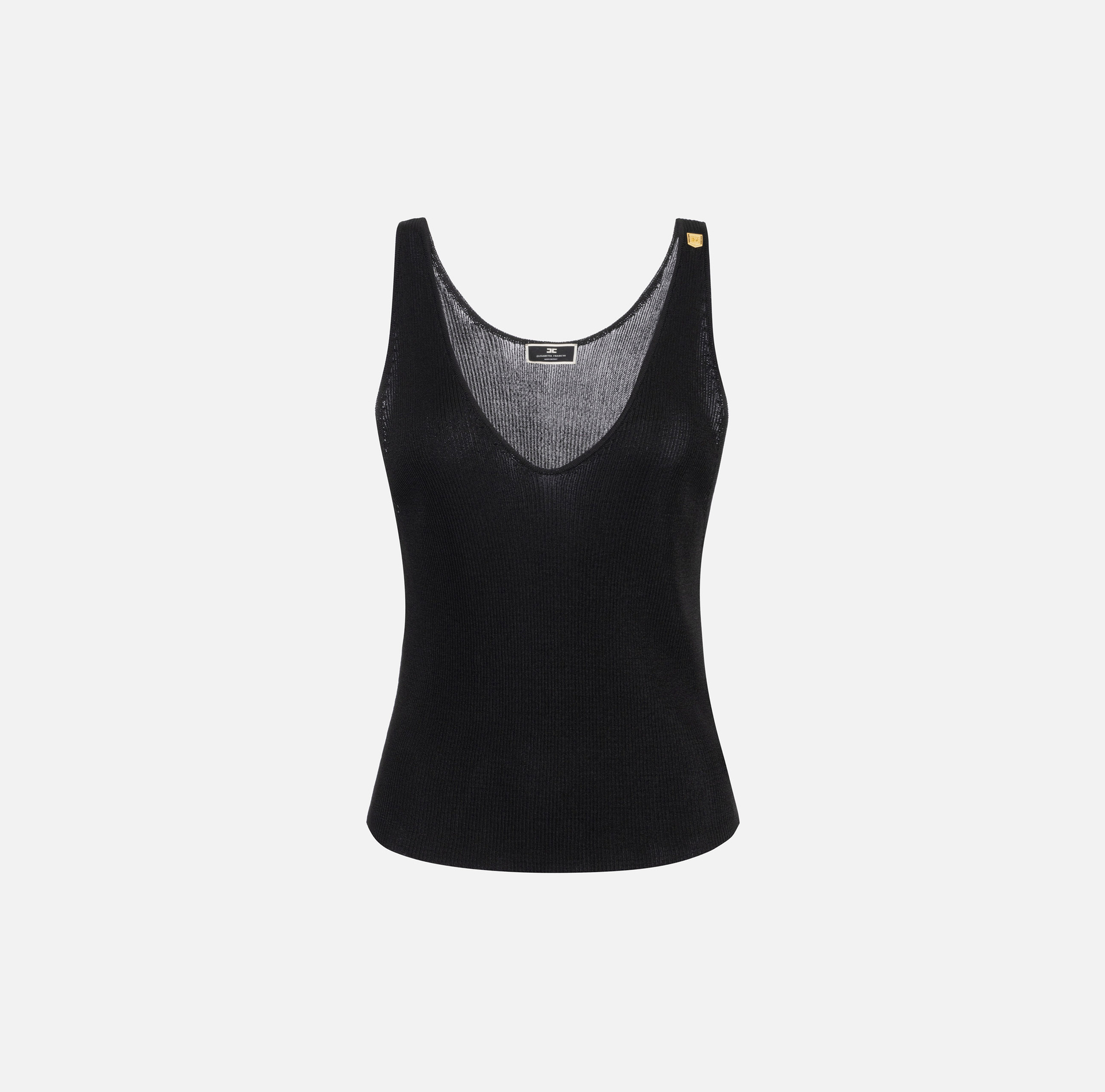 Top in pleated rib viscose fabric - Elisabetta Franchi® Outlet