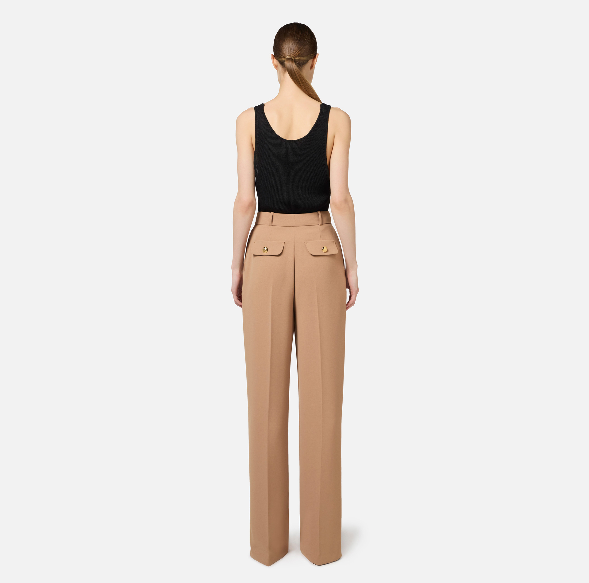 Top in pleated rib viscose fabric - Elisabetta Franchi® Outlet
