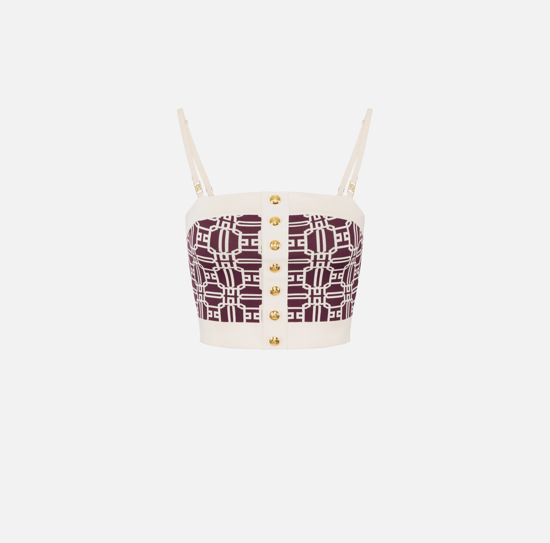 Jacquard logo top - Elisabetta Franchi® Outlet