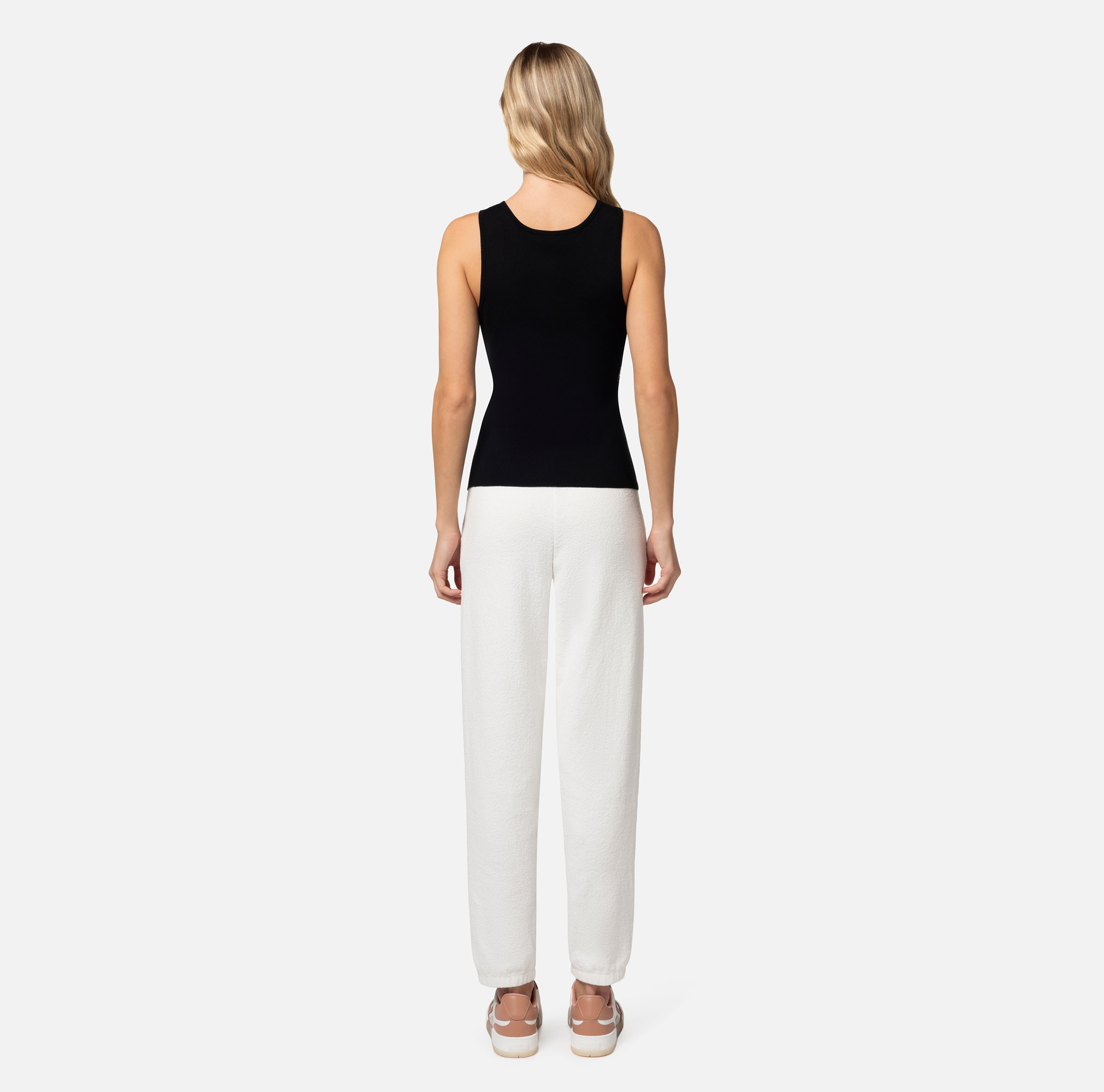 Viscose top with logoed bands - Elisabetta Franchi® Outlet