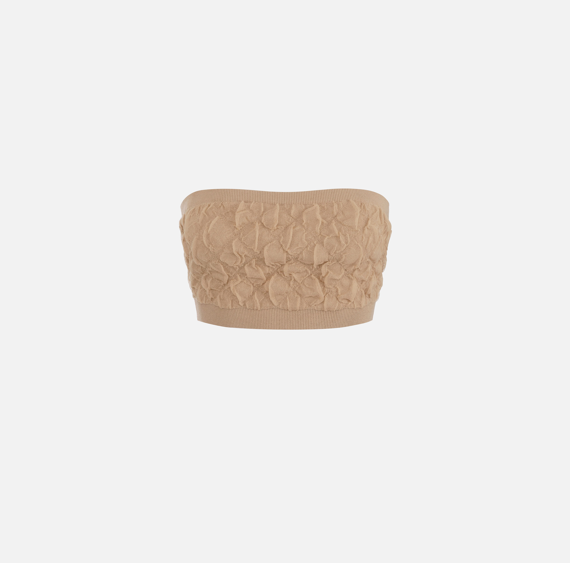Embossed viscose bandeau top - Elisabetta Franchi® Outlet