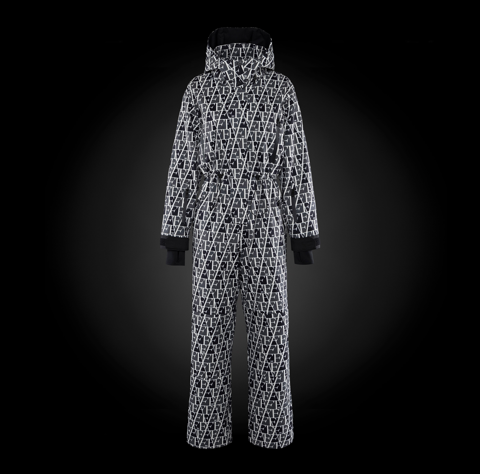 Combinaison en tissu technique avec imprimé lettrage | Elisabetta Franchi® Outlet