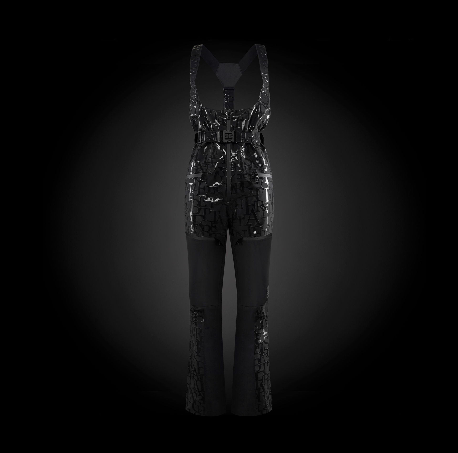 Combinaison en tissu technique avec bretelles et imprimé lettrage | Elisabetta Franchi® Outlet