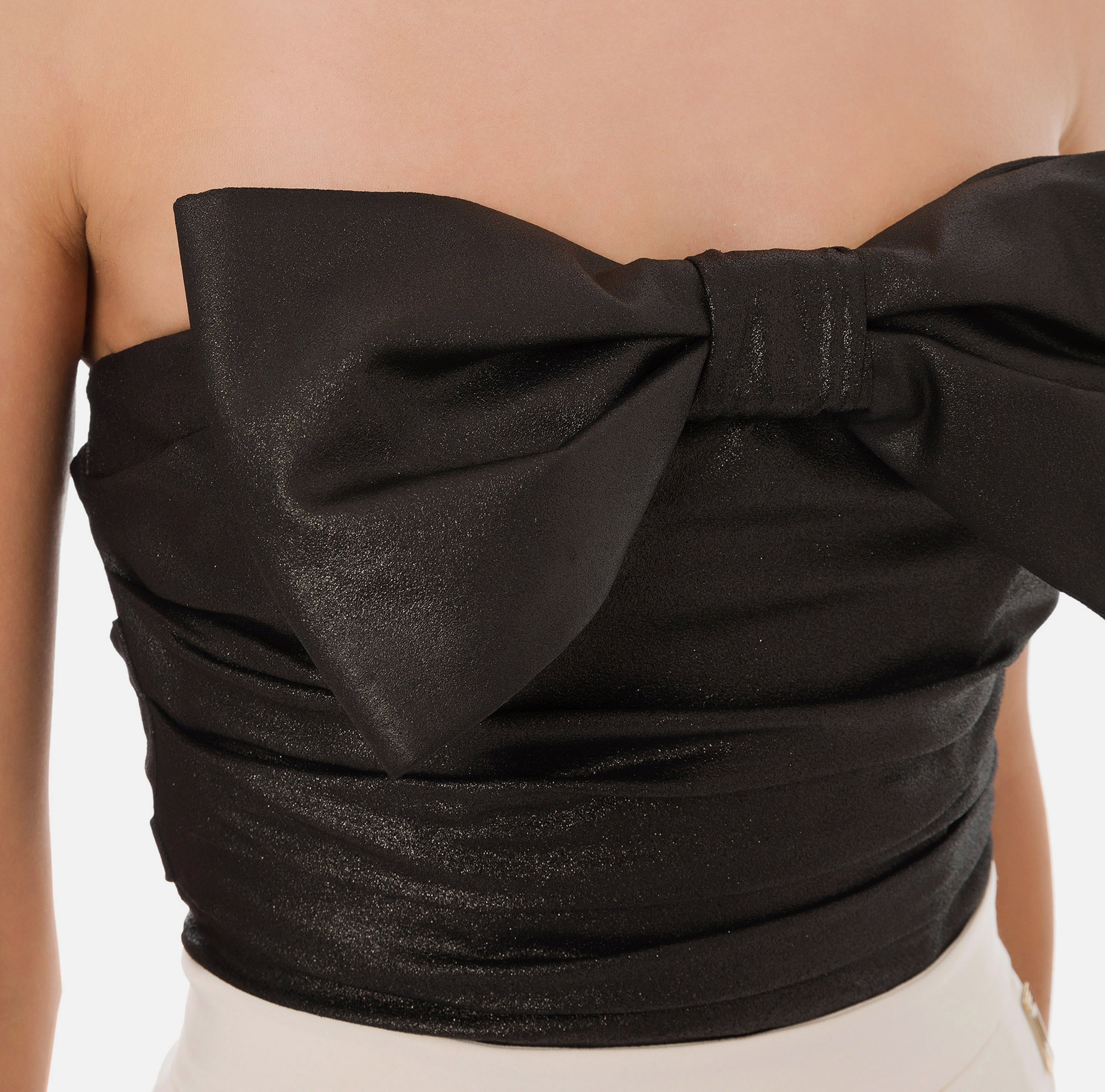 Full sequin top with bow - Elisabetta Franchi® Outlet