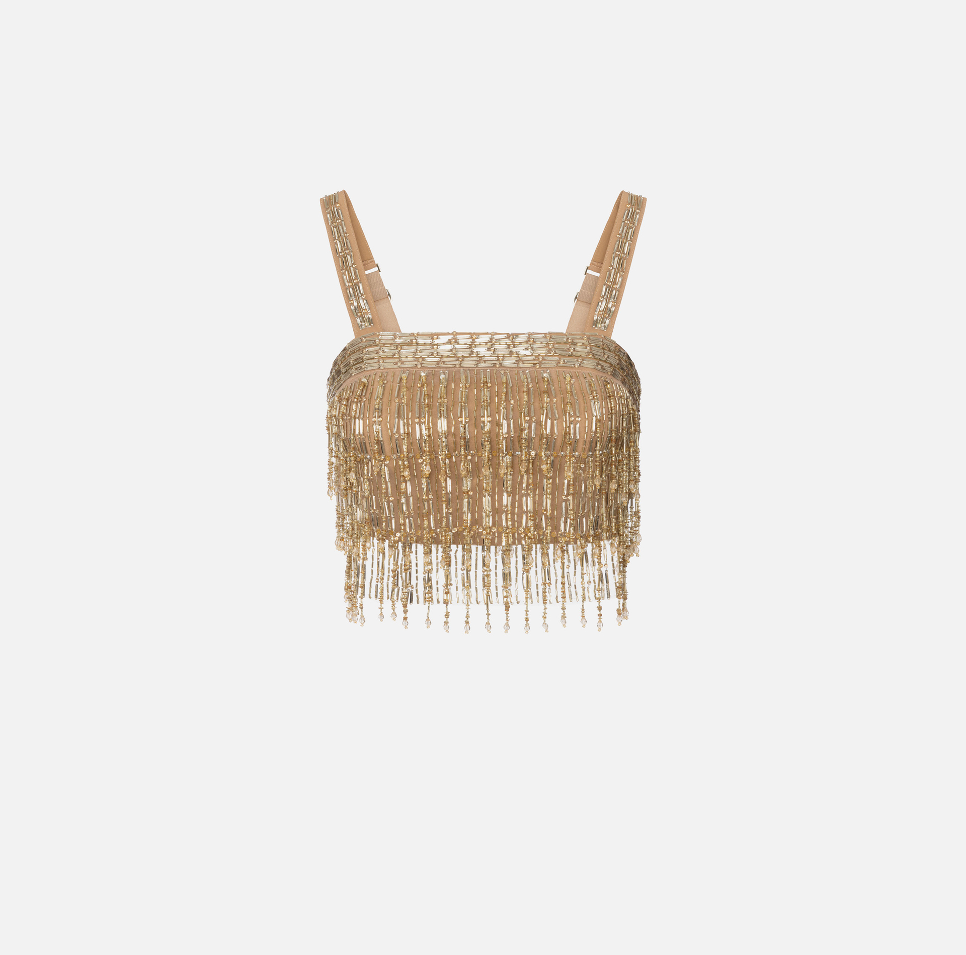 Crêpe bandeau top embroidered with sequins - Elisabetta Franchi® Outlet