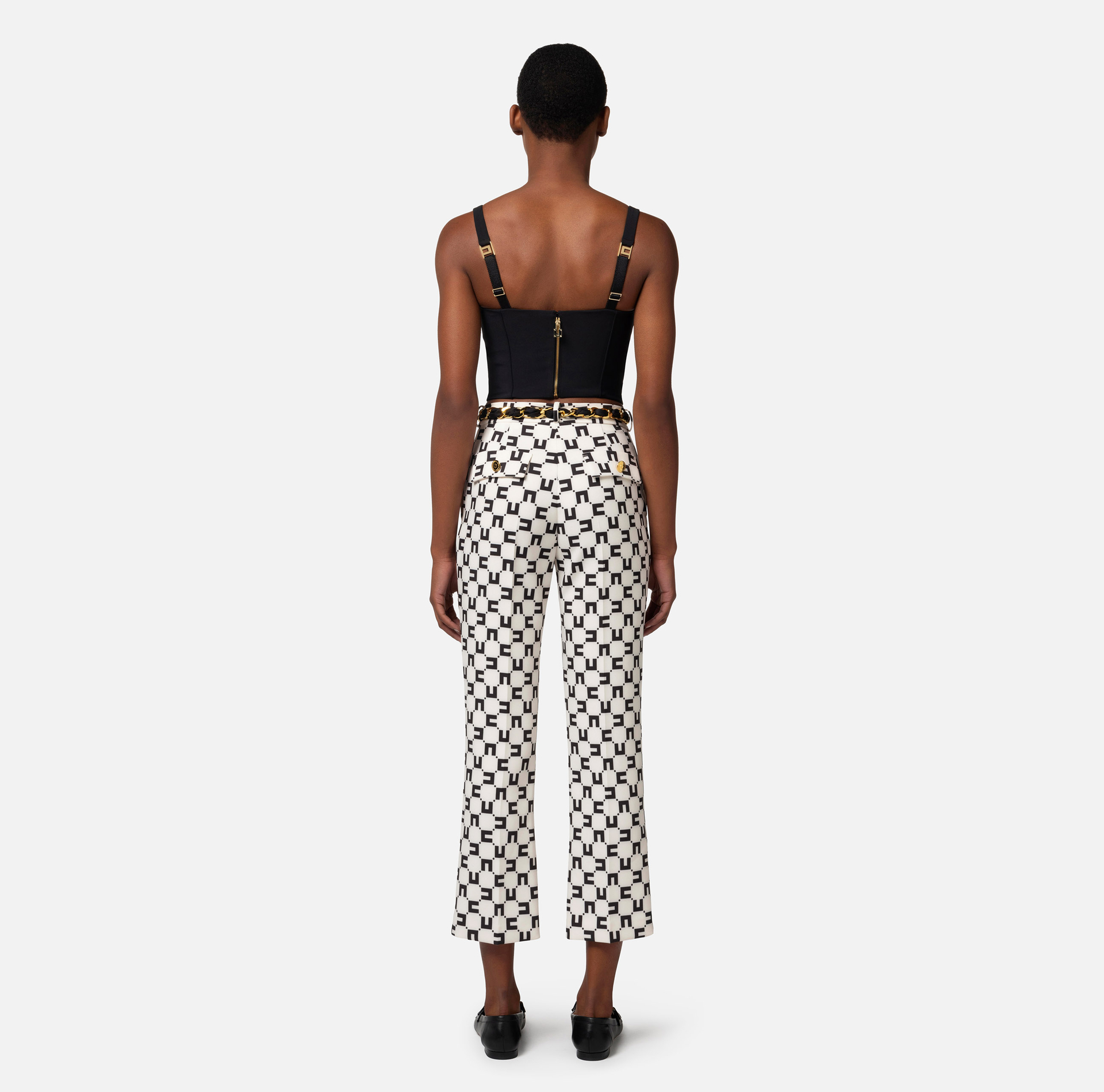 Top bustier in crêpe stretch con ricamo - Elisabetta Franchi® Outlet