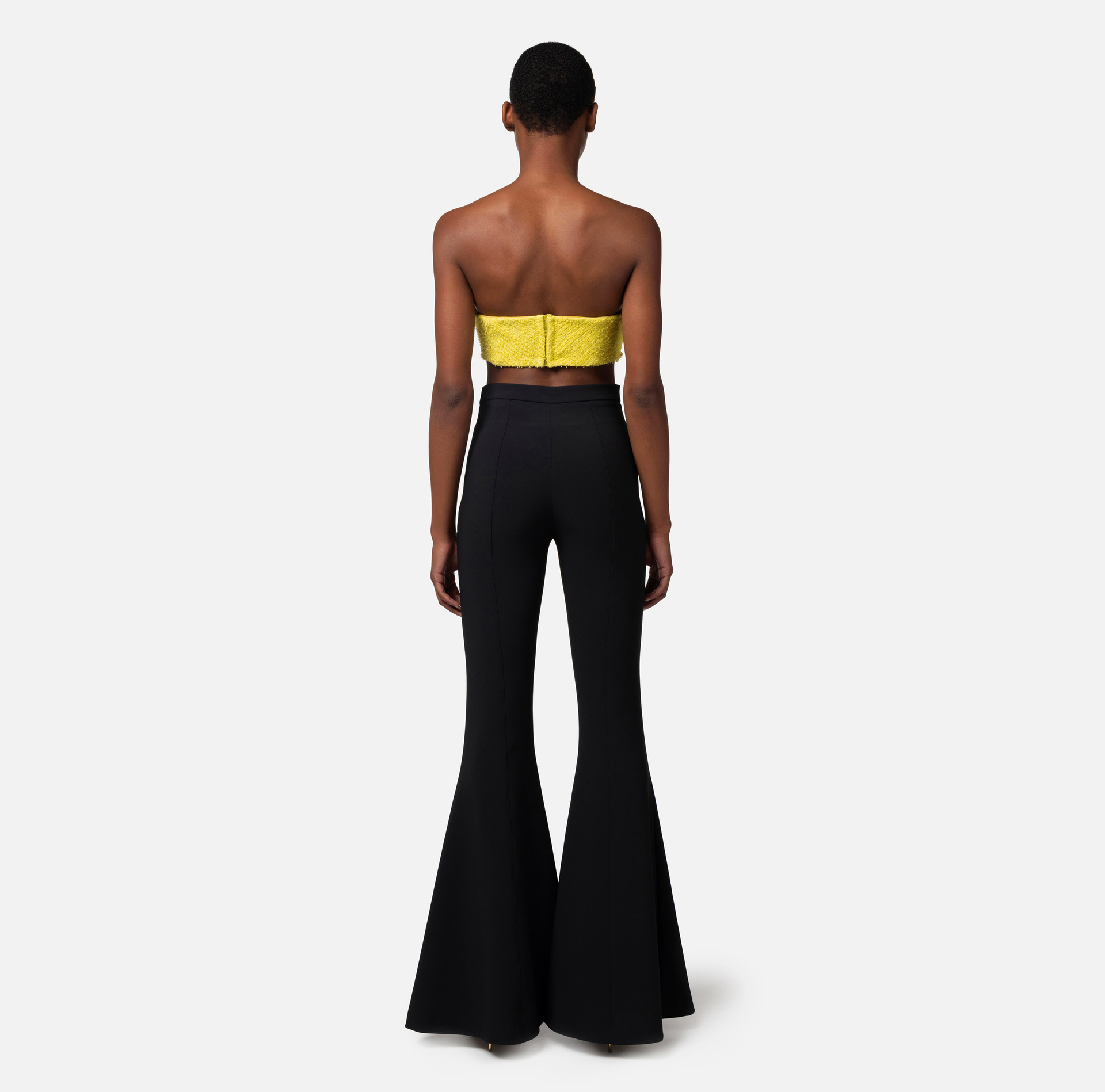 Top in tweed con maxi catena - Elisabetta Franchi® Outlet