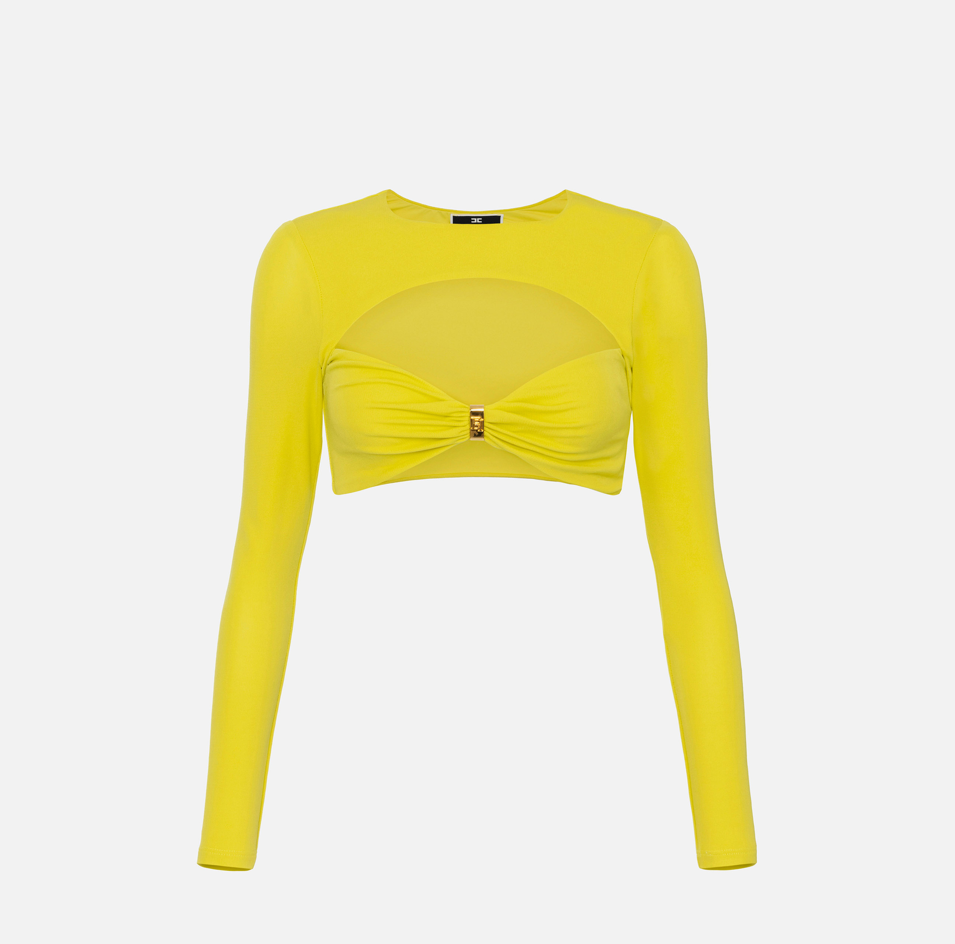 Cropped top in jersey with cut-out - Elisabetta Franchi® Outlet