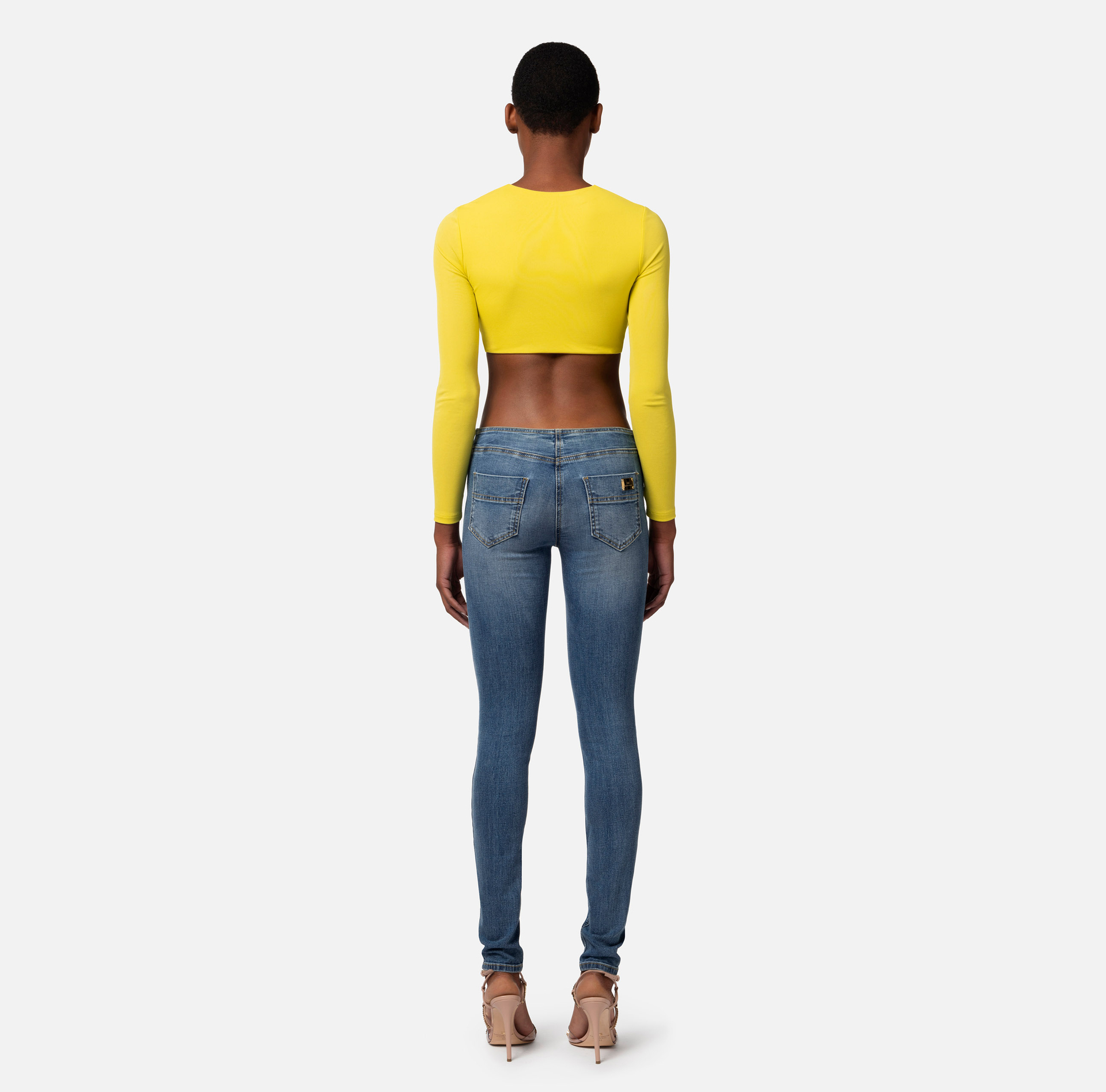 Cropped top in jersey with cut-out - Elisabetta Franchi® Outlet