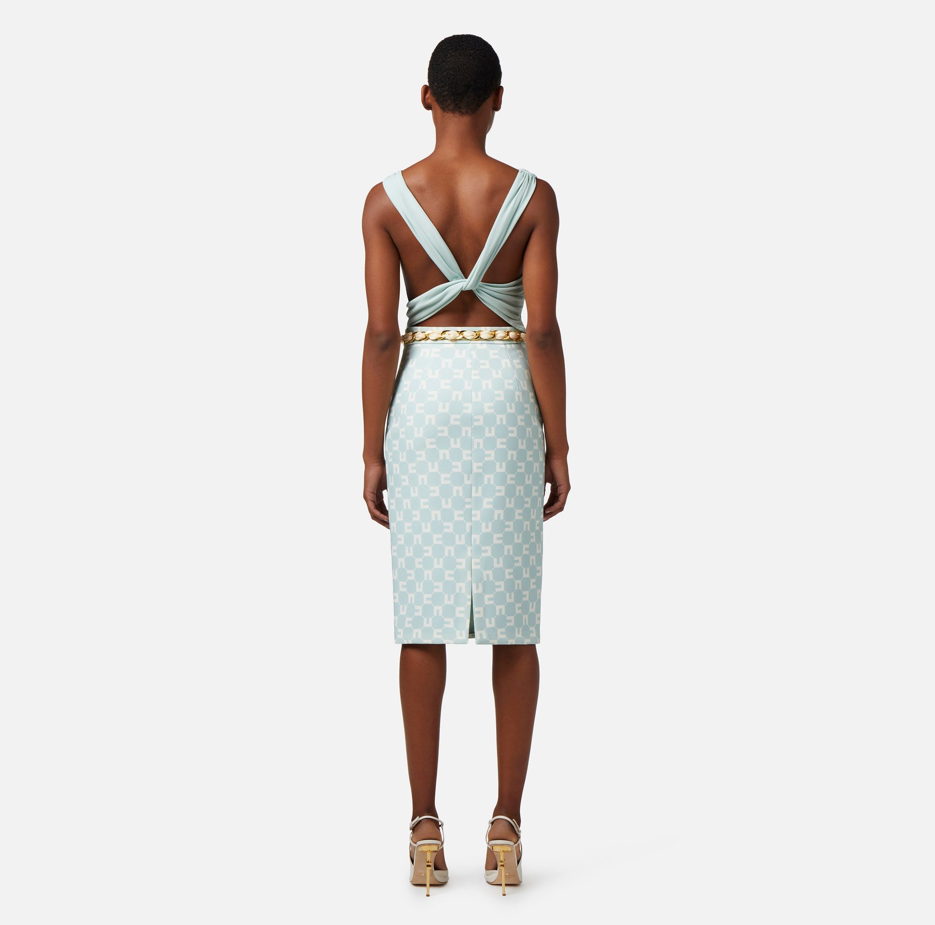 Draped top in jersey fabric - Elisabetta Franchi® Outlet