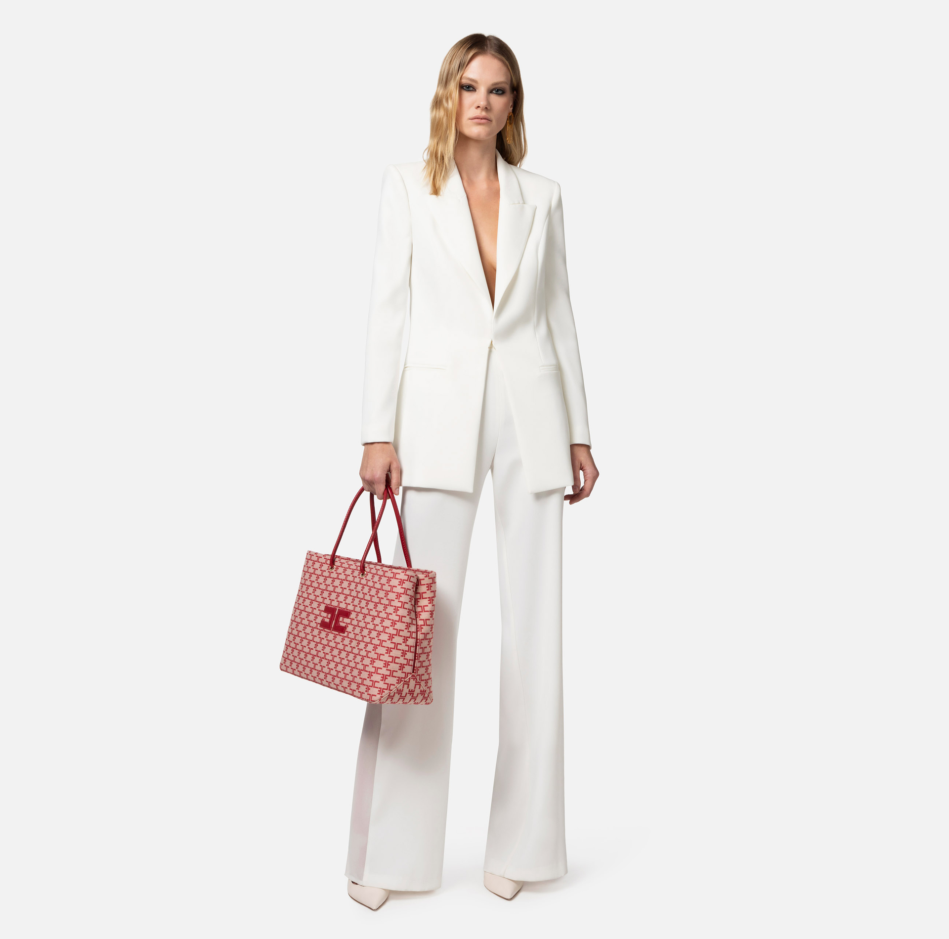 Trouser suit in crêpe fabric - Elisabetta Franchi® Outlet