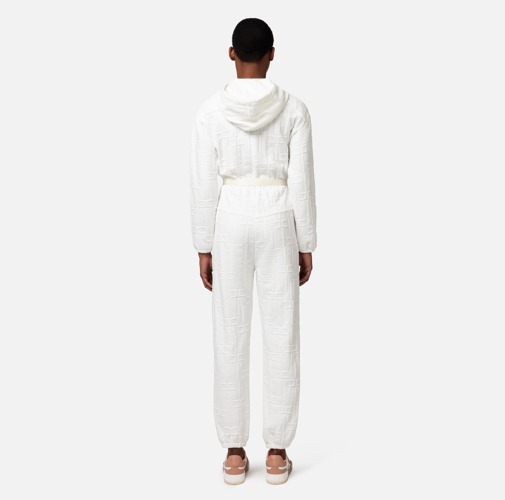Tuta in felpa jacquard con cappuccio - Elisabetta Franchi® Outlet