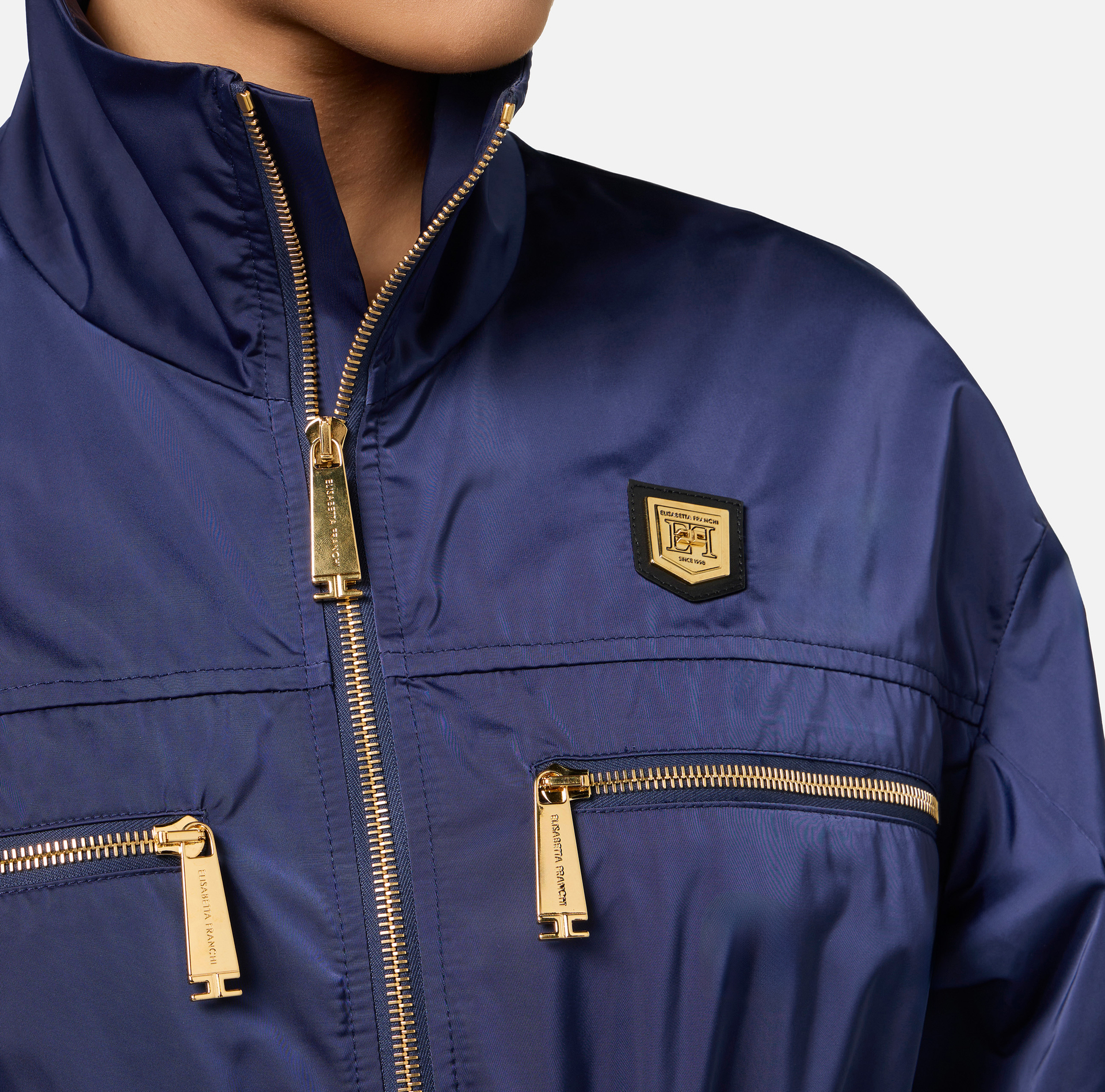 Combinaison cargo en nylon technique avec zips - Elisabetta Franchi® Outlet