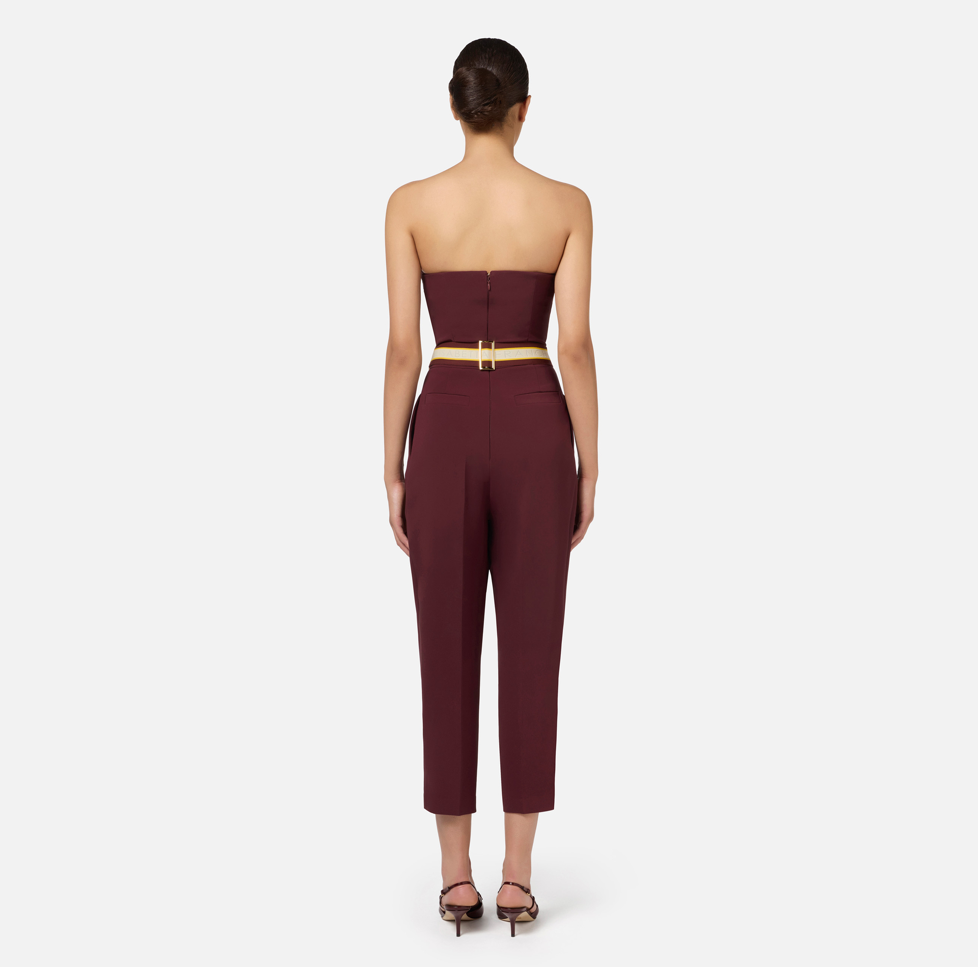 Combinaison en crêpe stretch avec top bustier - Elisabetta Franchi® Outlet