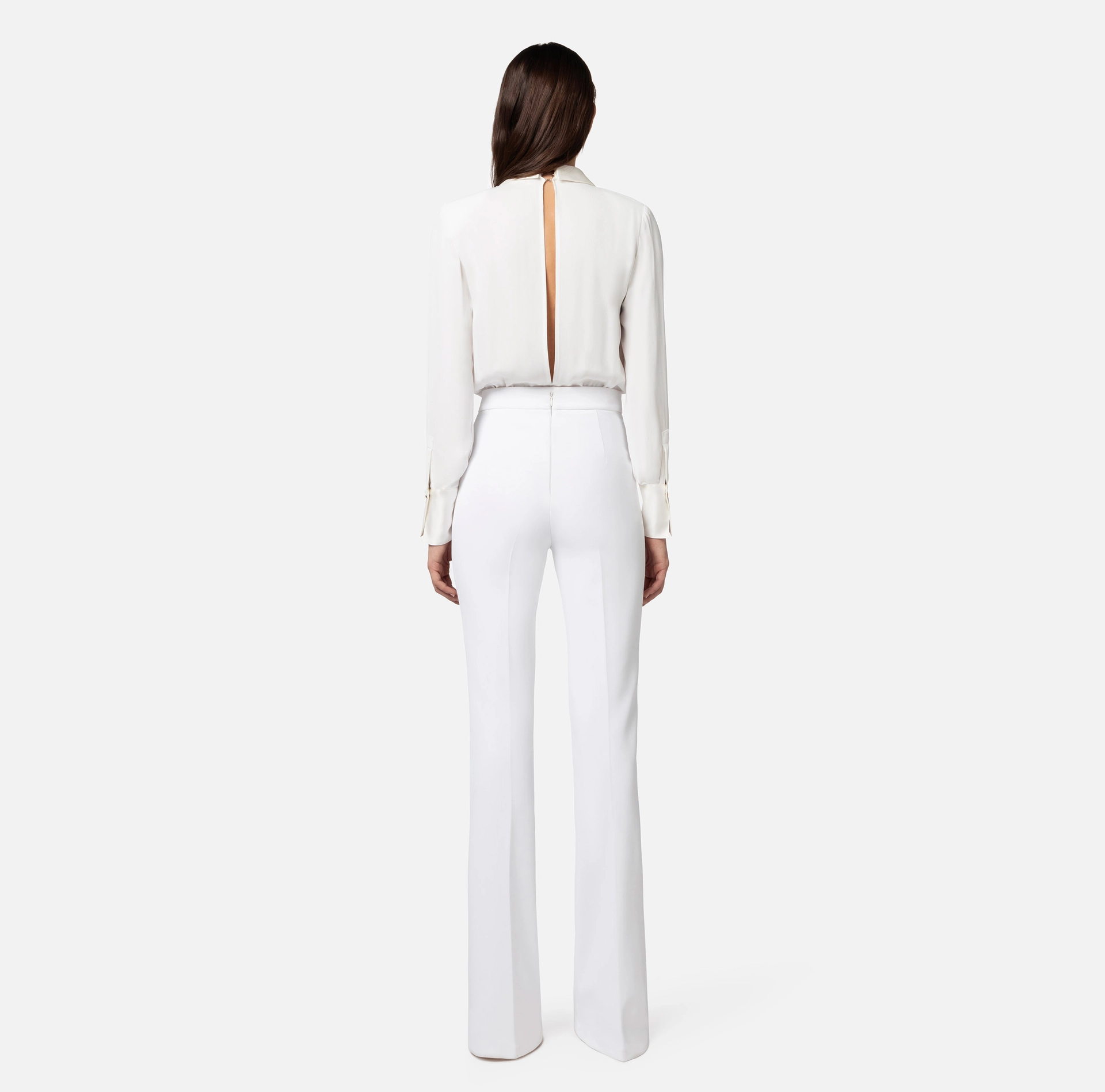 Crêpe and viscose combined jumpsuit - Elisabetta Franchi® Outlet